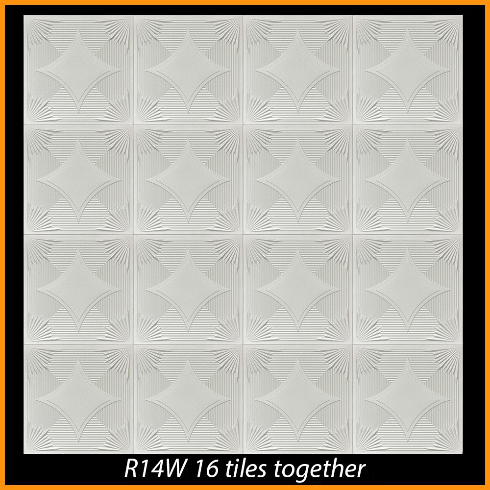 DIY Ceiling Tiles Glue Up Styrofoam 20×20 – R14 White – Pack/100 pcs (264 sq ft)