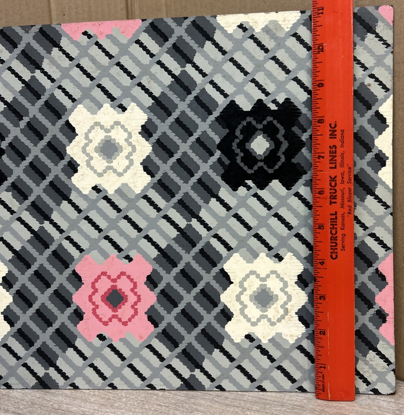 Vintage 1950s Congoleum Linoleum Floor Store Sample 17″ X 11″