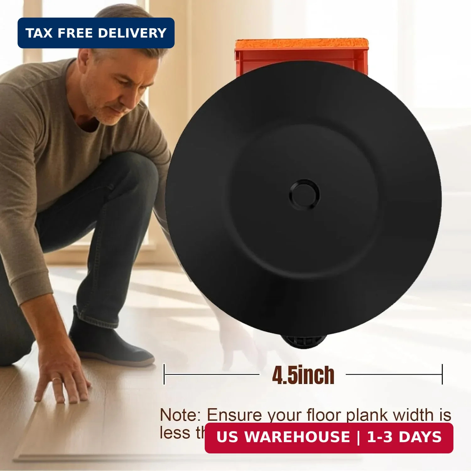 Floor Gap Fixer Tool, Heavy Duty Floor Suction Cup with 5 Non-Slip Pads, Carbon