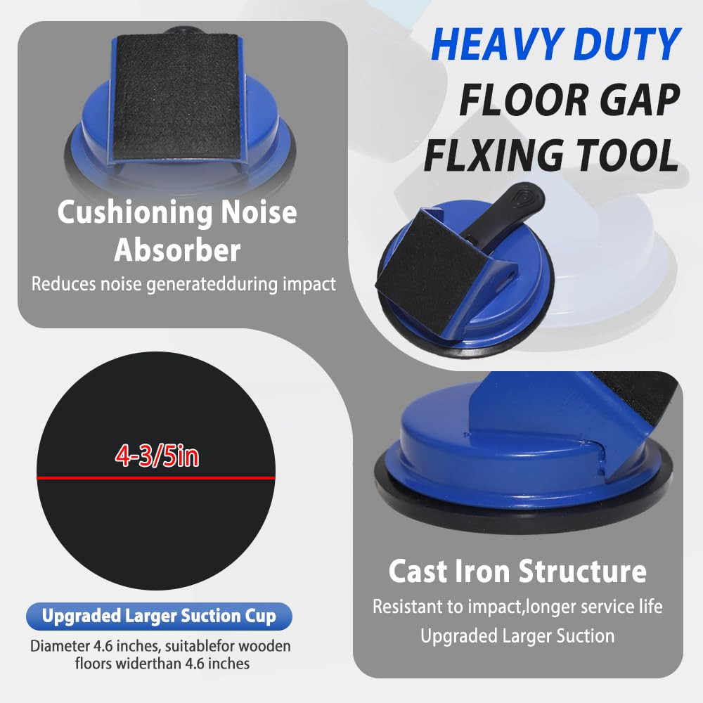 2PK Heavy Duty Floor Gap Fixer Tool with 45° Striking Surface & Strong Suction C