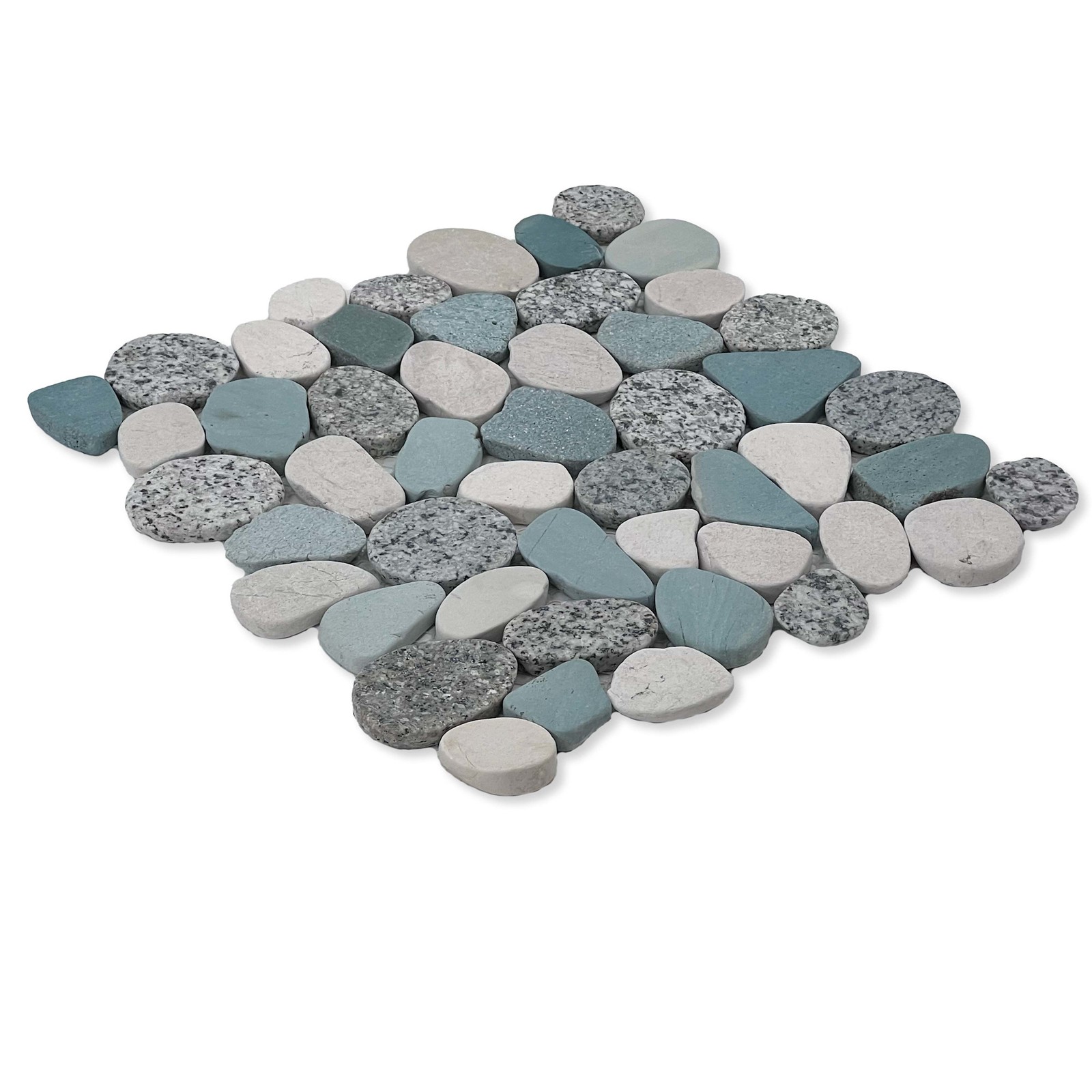 Cruz Bay Studio XS3 Sliced Pebble – 11″ x 11″ Pebble and Rock – Earl Grey