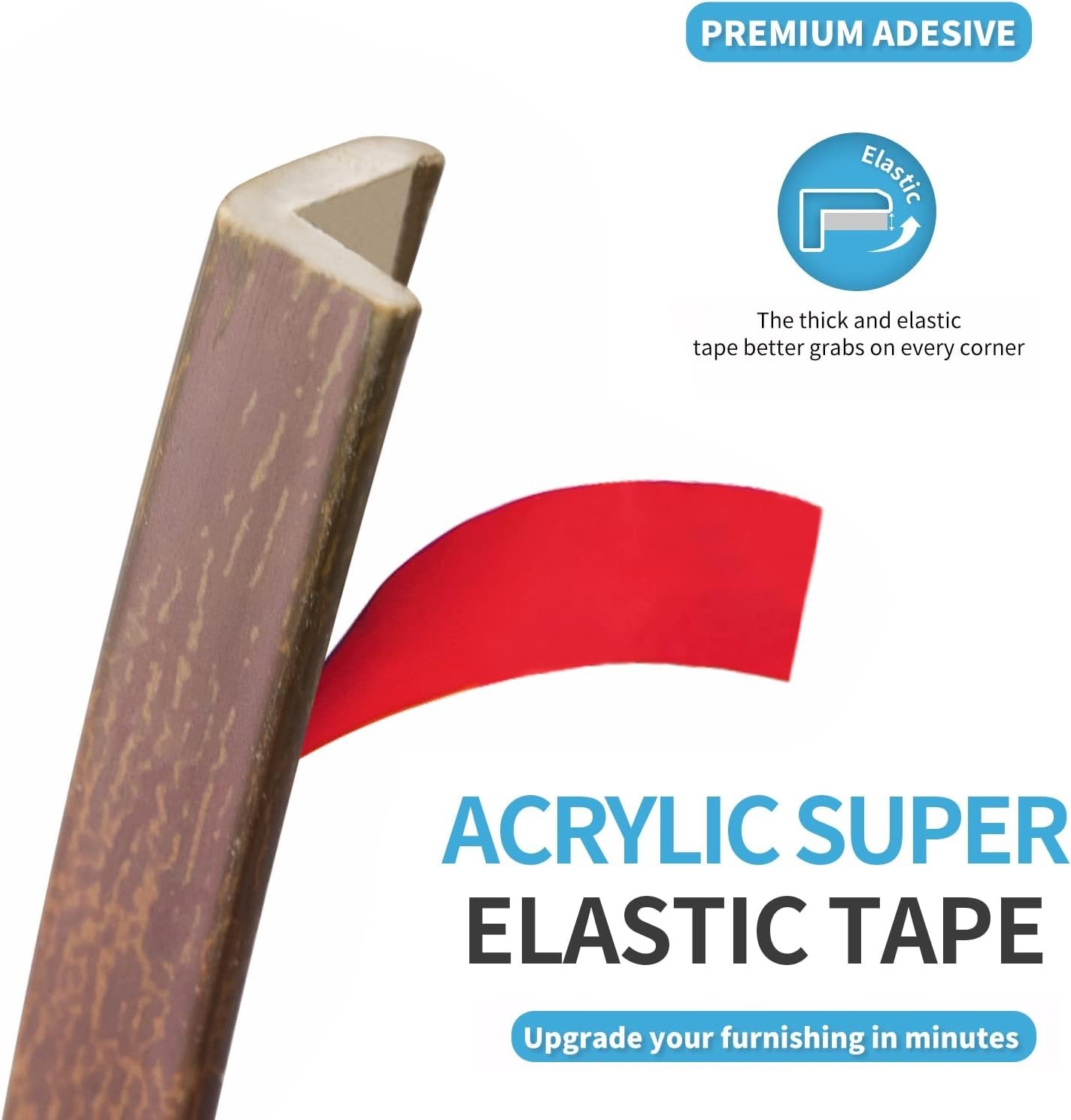 20ft Outside Vinyl Corner Trim Peel and Stick for Tile and Wall Edges, Furnit…