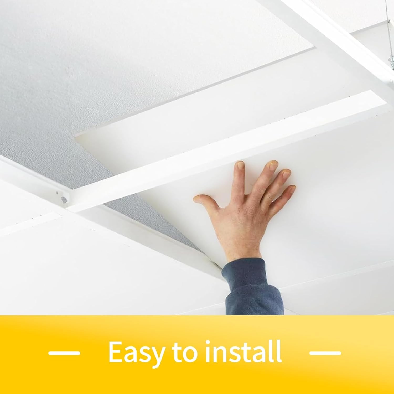 6 PCS 2×4 FT White Ceiling Tiles 24×48 Inch PVC Waterproof Smooth Drop Ceiling