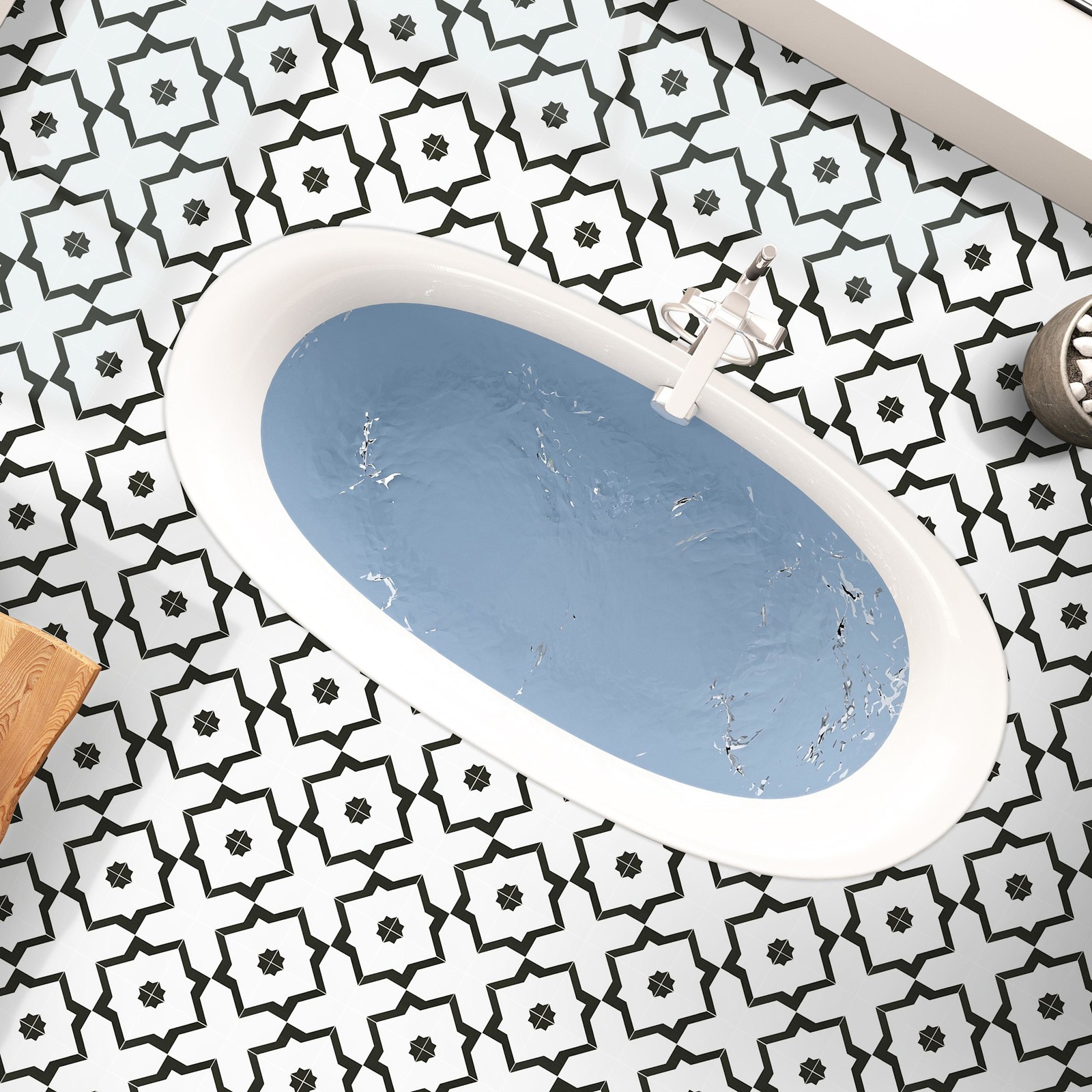 Ackland AKNPTAMA8X8M-CA Amara – 8″ x 8″ Porcelain Encaustic Floor – Sareen