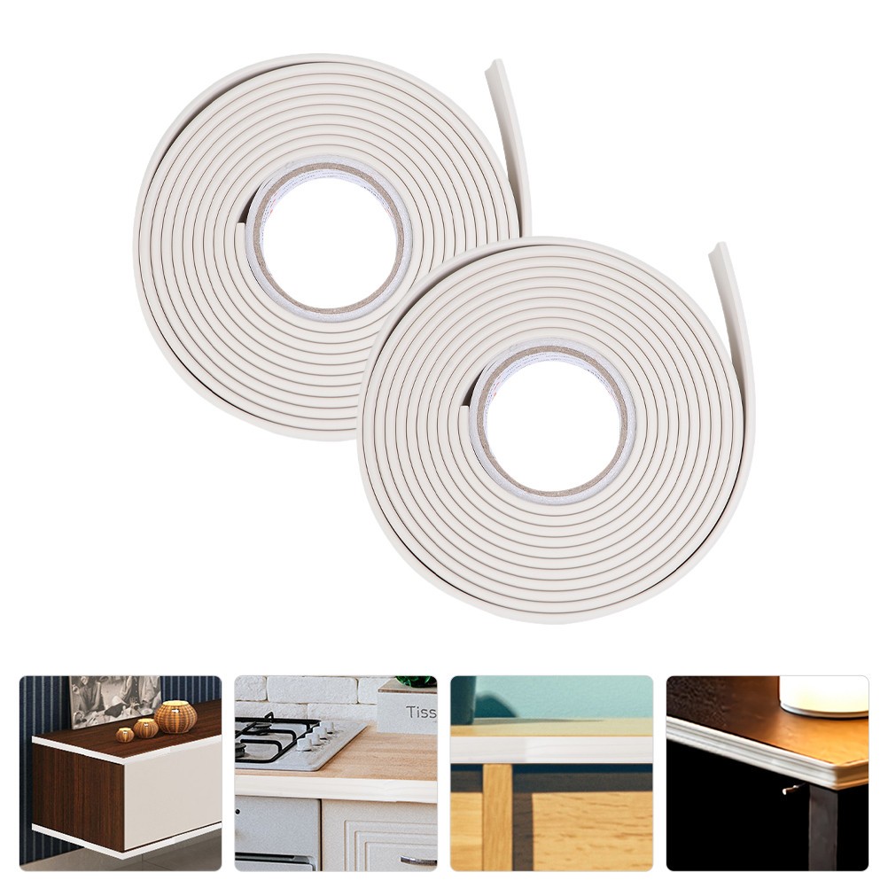 Reusable Plastic Caulk Strip for Wall Baseboard Strong Adhesive White Tape