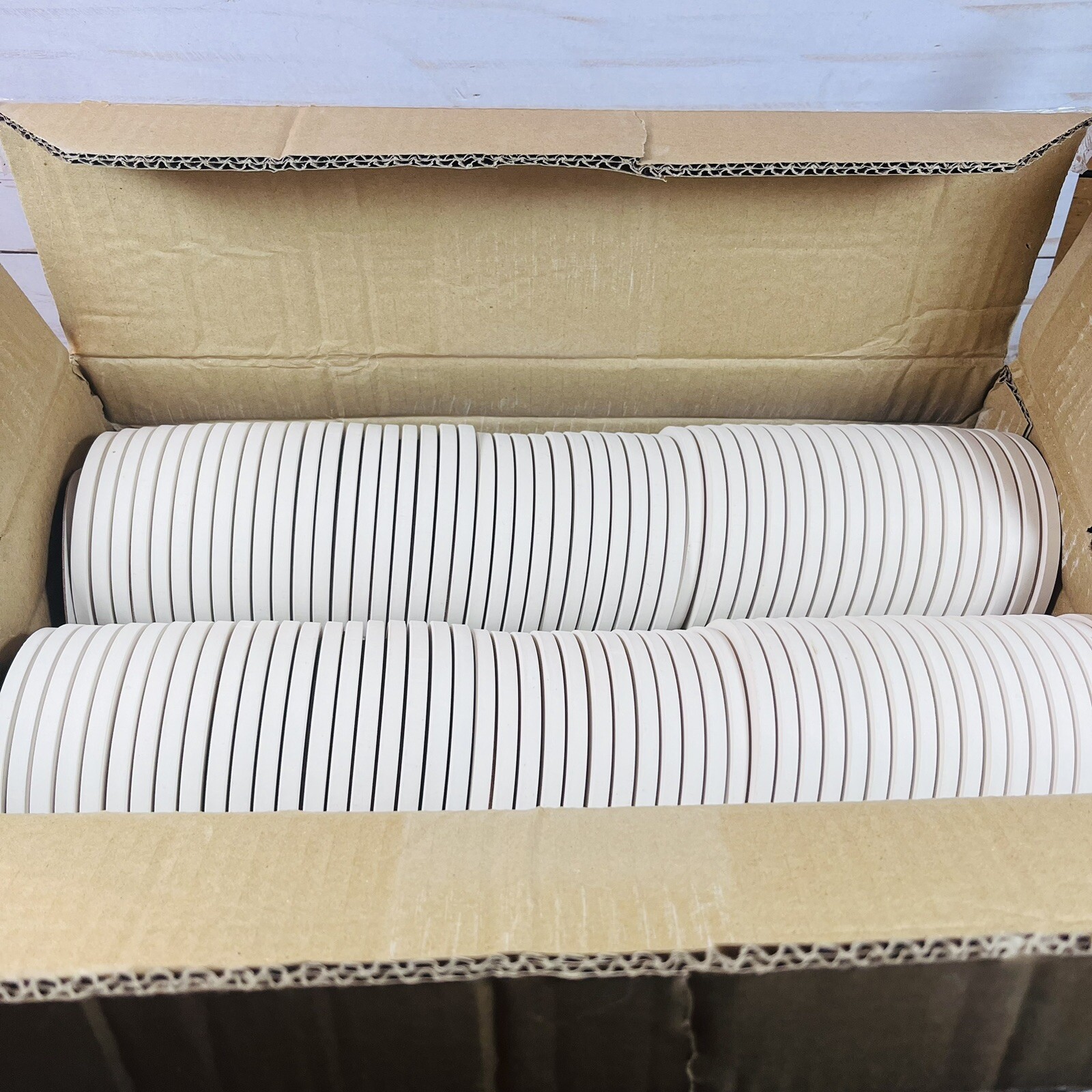 100 Pack Round Ceramic Unglazed Tiles w/ Cork Backing Pad, Coasters Craft Paint