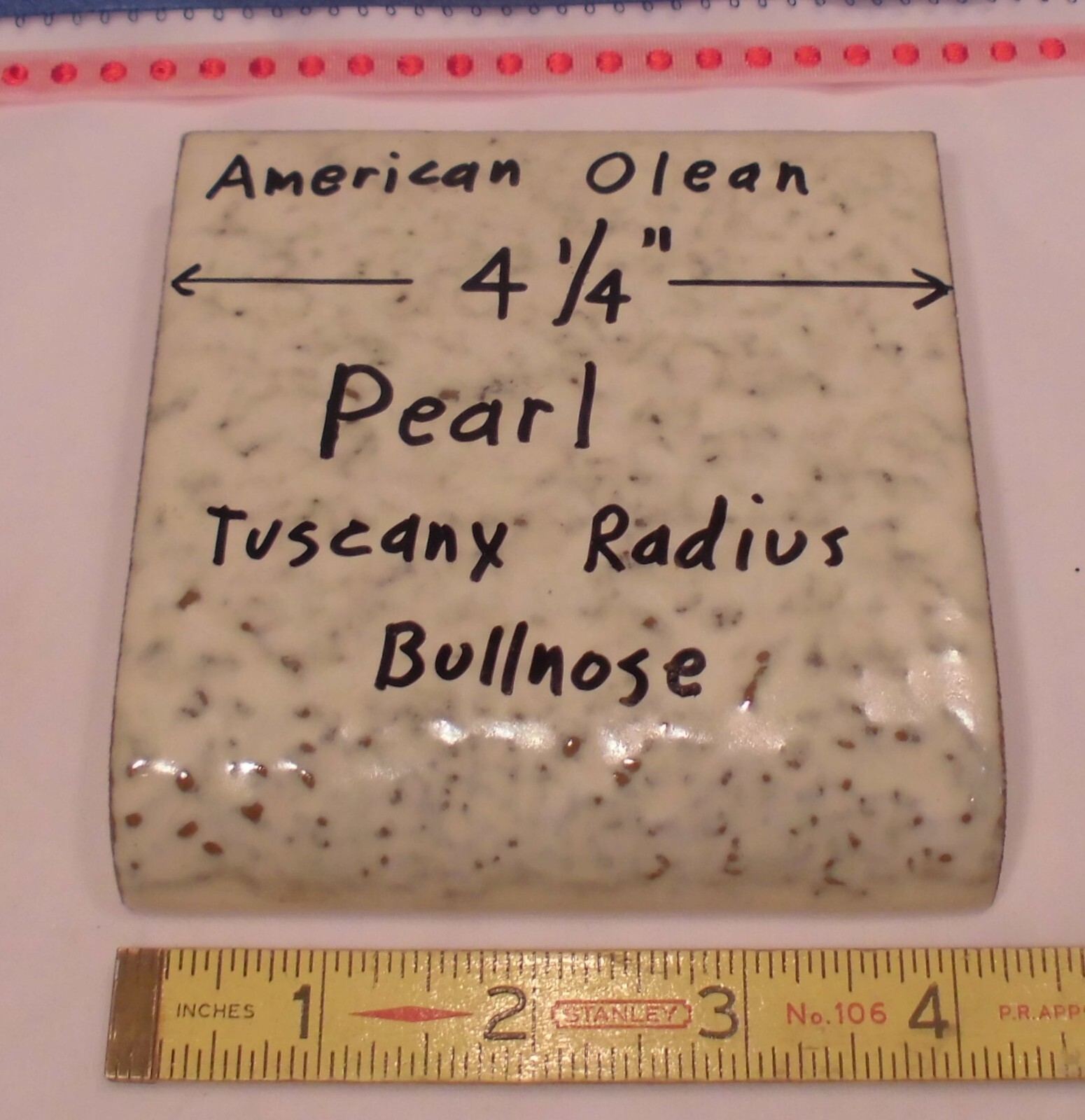 1 pc. Pearl #945: 4-1/4″ Ceramic Tile; Tuscany Glaze; by American Olean NOS
