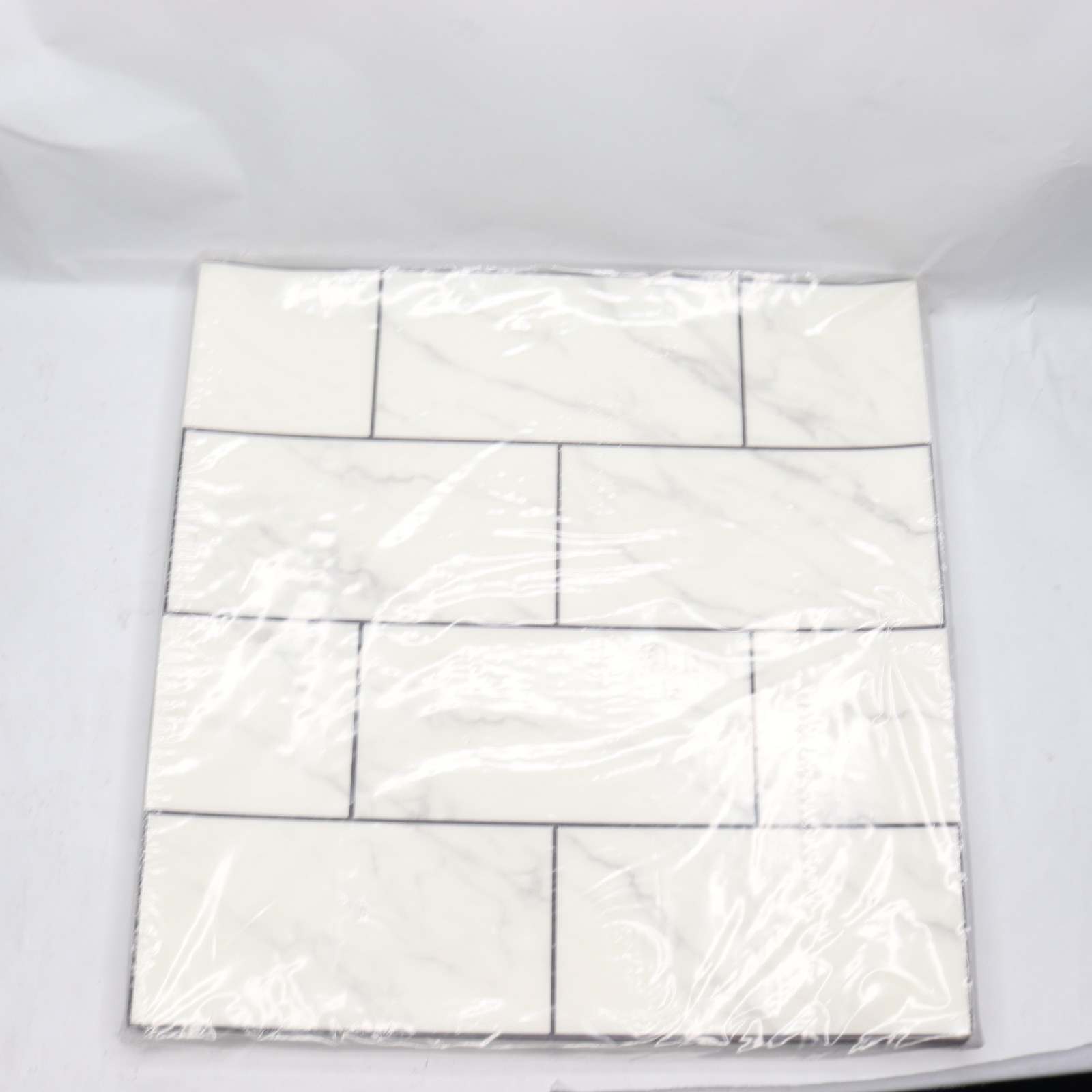 (12-Pk) Jeedeson Peel and Stick Backsplash Tile Vinyl White 12″ x 12″