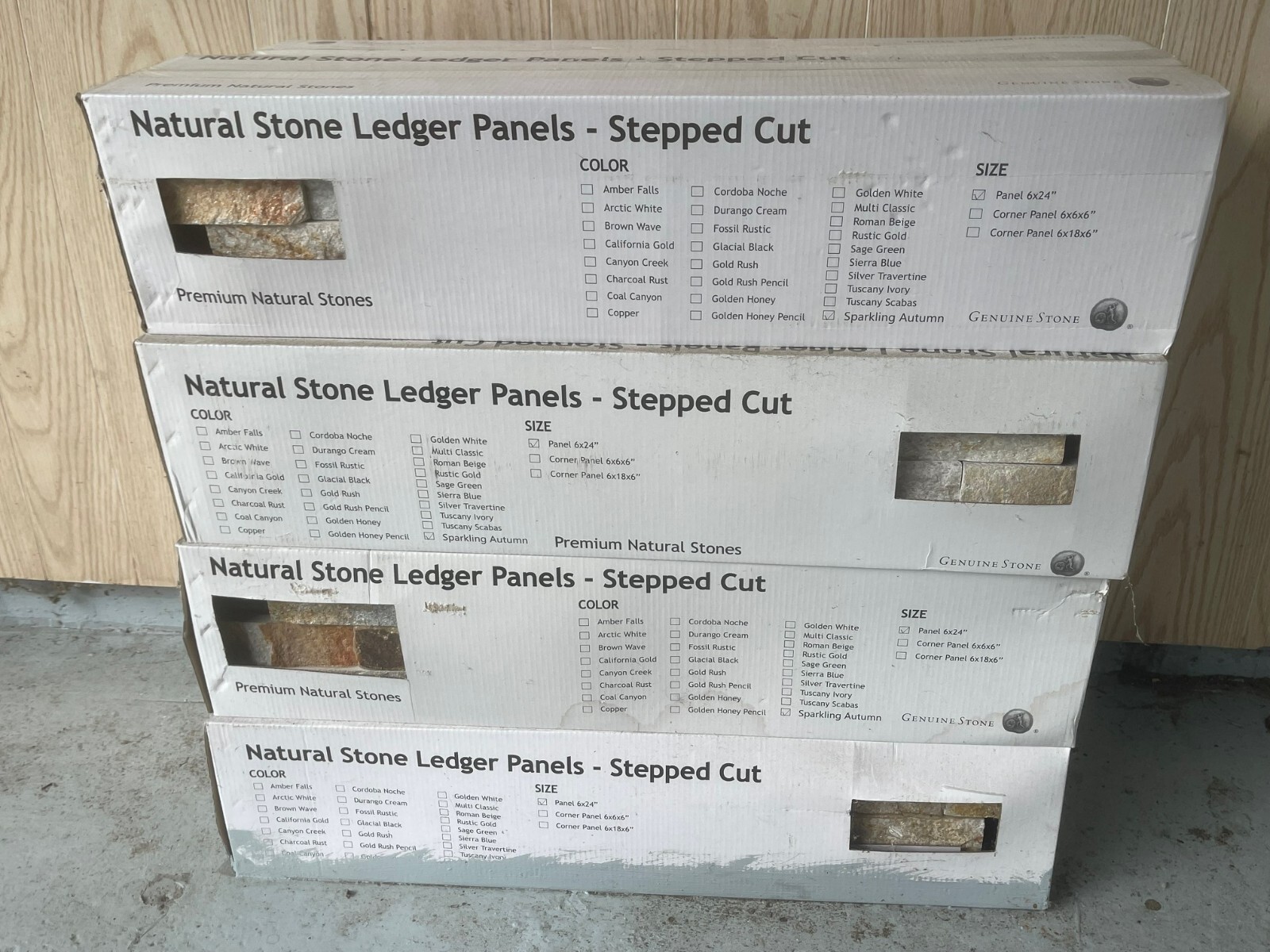Sparkling Autumn Natural Stone Siding Ledger Panel – 48 Sq Ft Total