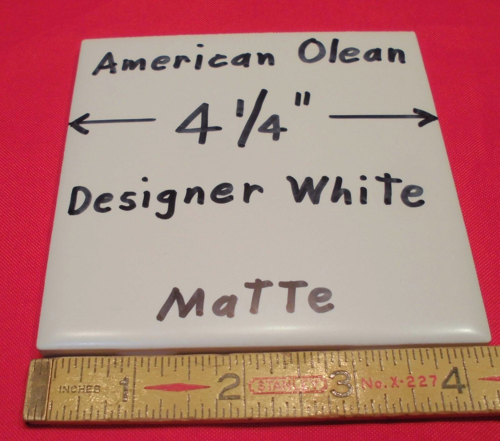 9 pieces: Ceramic Tiles *Matte Designer White* #61 by American Olean 4-1/4″ NEW