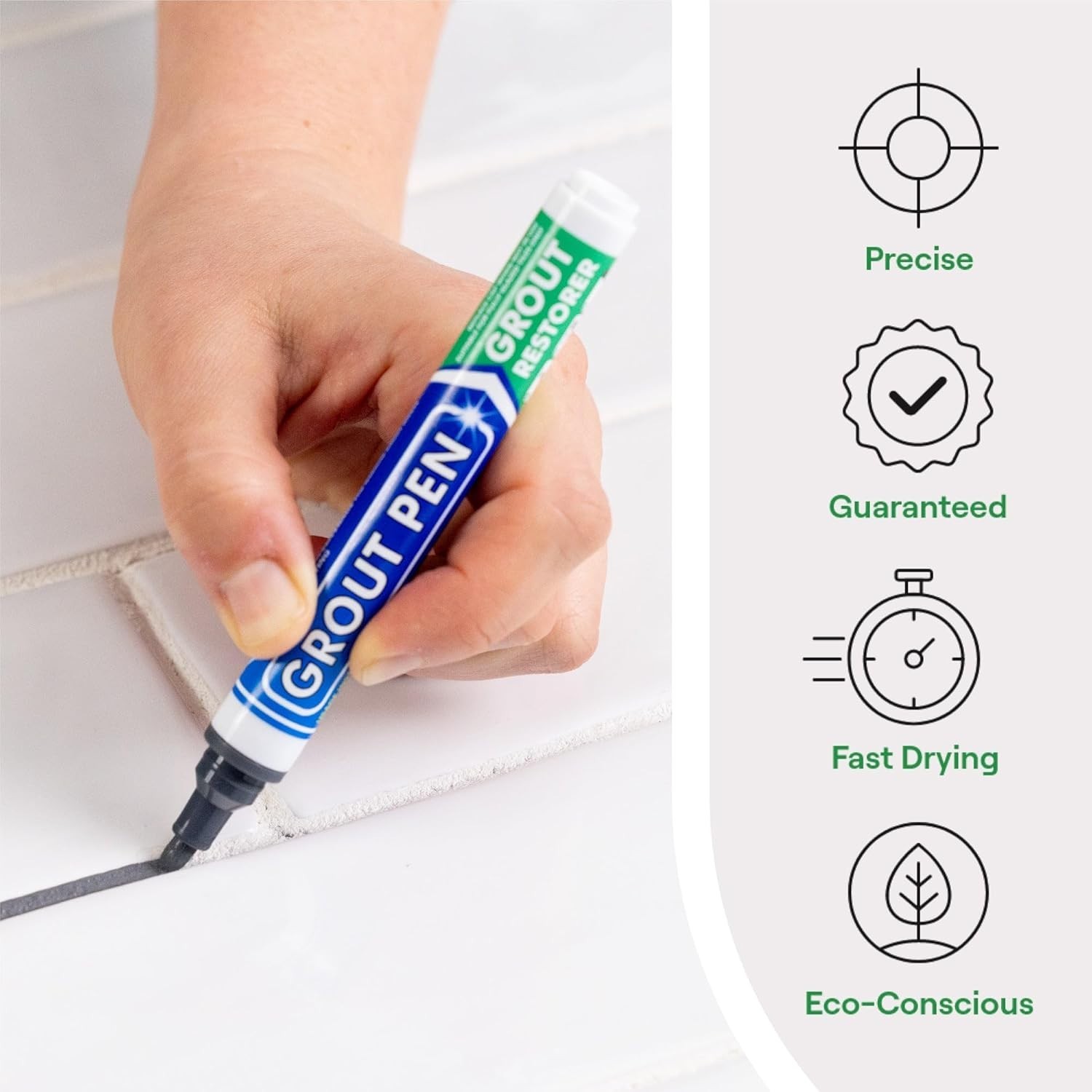 Grout Pen Dark Grey Tile Grout Paint: Waterproof, Narrow 5mm Tip (7mL) – 3 Pack