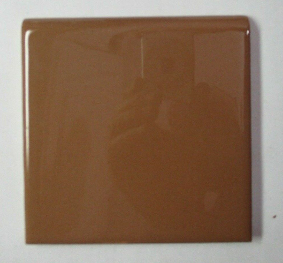 1 Bullnose Wheeling US 4-3/8″ 1960 Gloss Chocolate Brown Mocha Ceramic Wall Tile