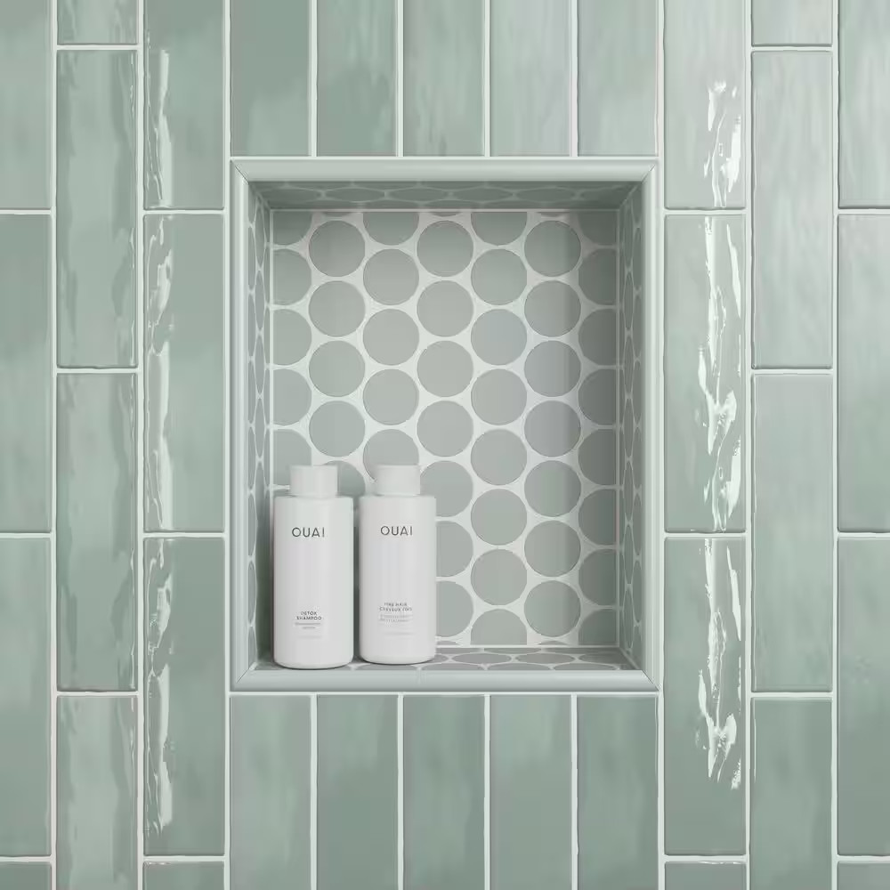 Marin 0.5 In. X 12 In. Jolly Miter Edge Ceramic Trim in Aloe Green