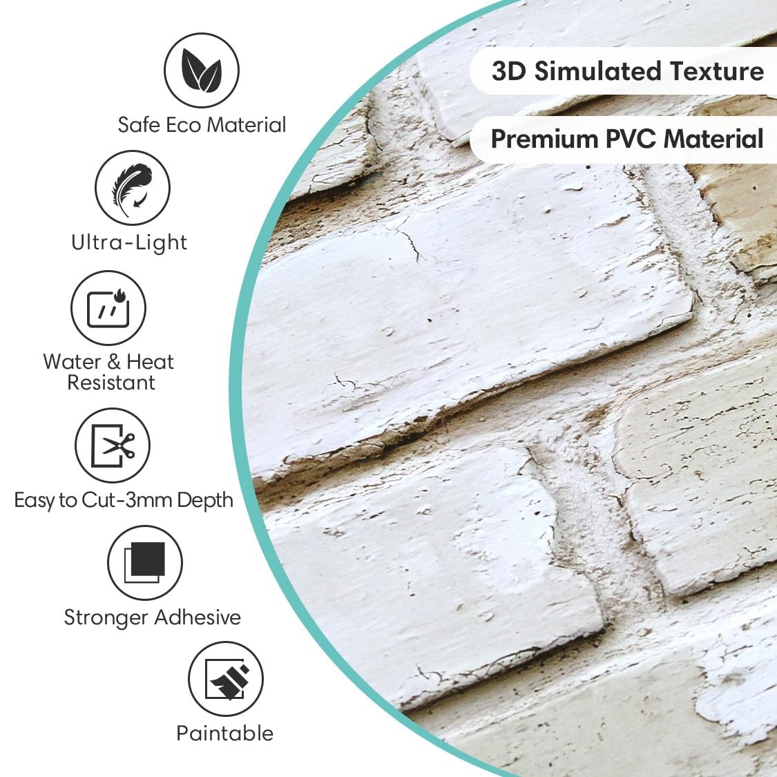 3D Brick Wall Panels Peel and Stick – 10 pcs 11.8″x11.8″ Small Size Thin PVC …