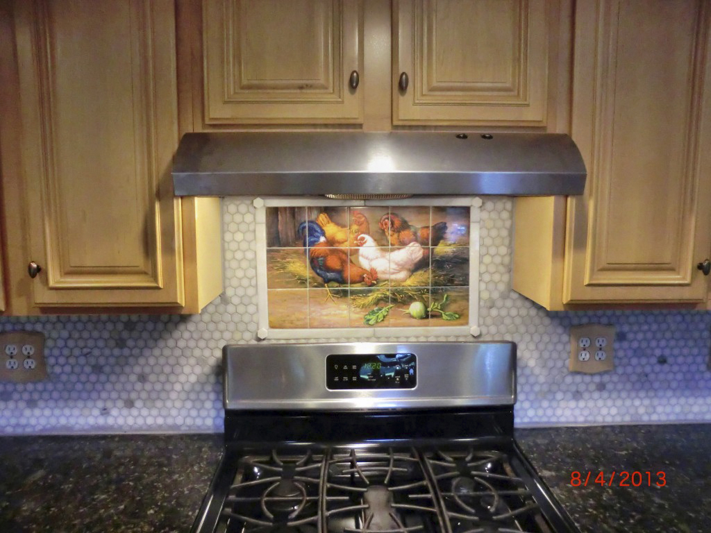 Mural Ceramic Rooster Countryside Backsplash Tile #140
