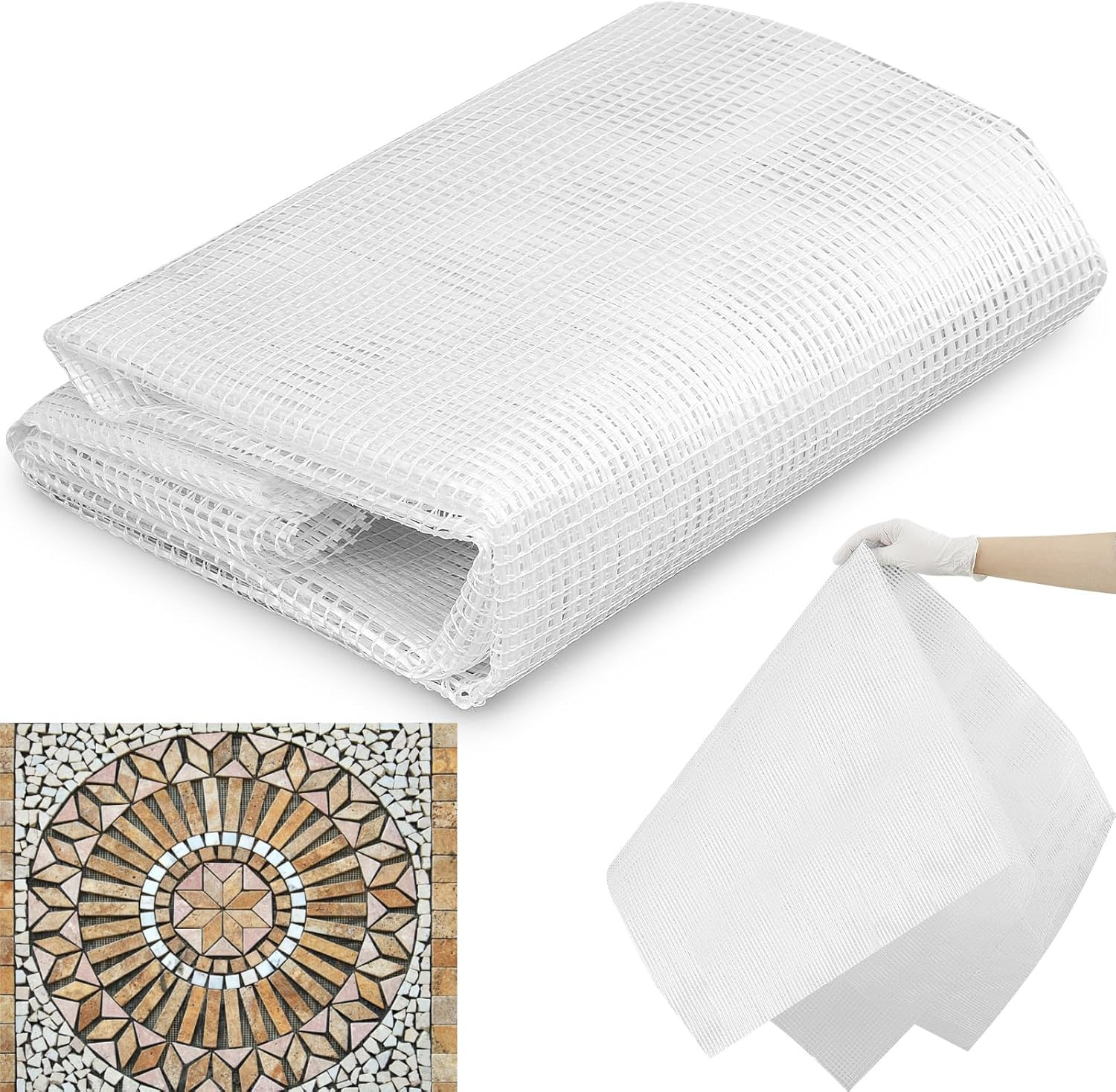 Teenyyou 36″ X 76″ Mosaic Mesh for Back Mounted Tile Fiberglass Mosaic Mesh Back