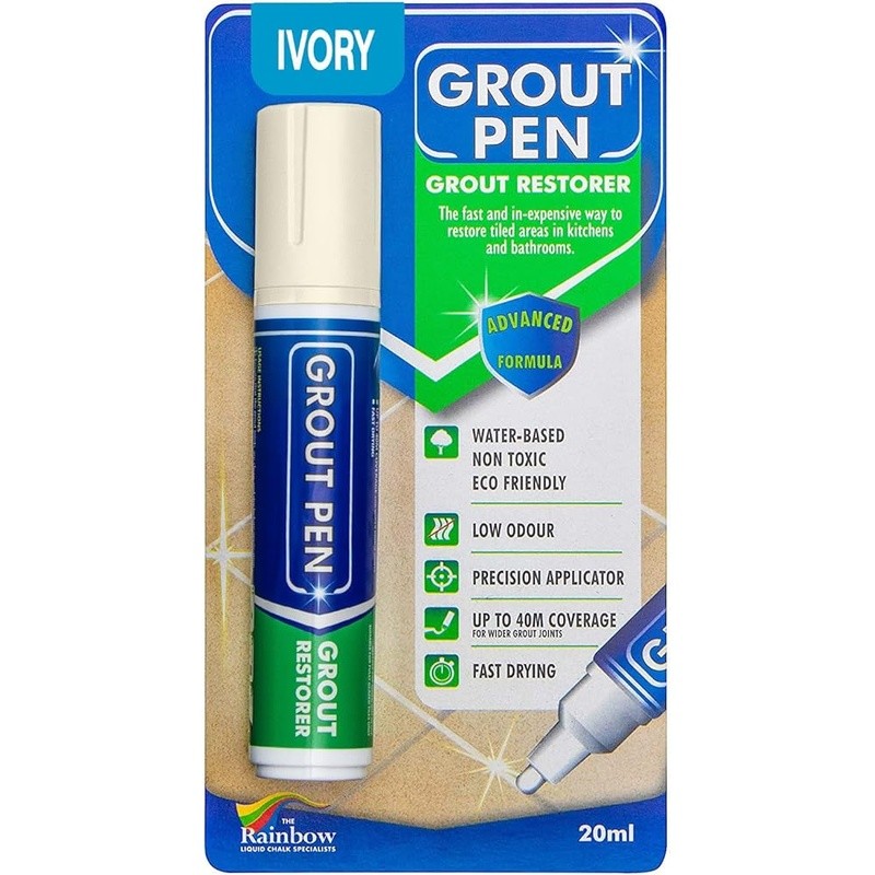 Grout Pen Paint Non-Toxic Recolor Grout Ideal Bathroom Kitchen DIY Grout Repair