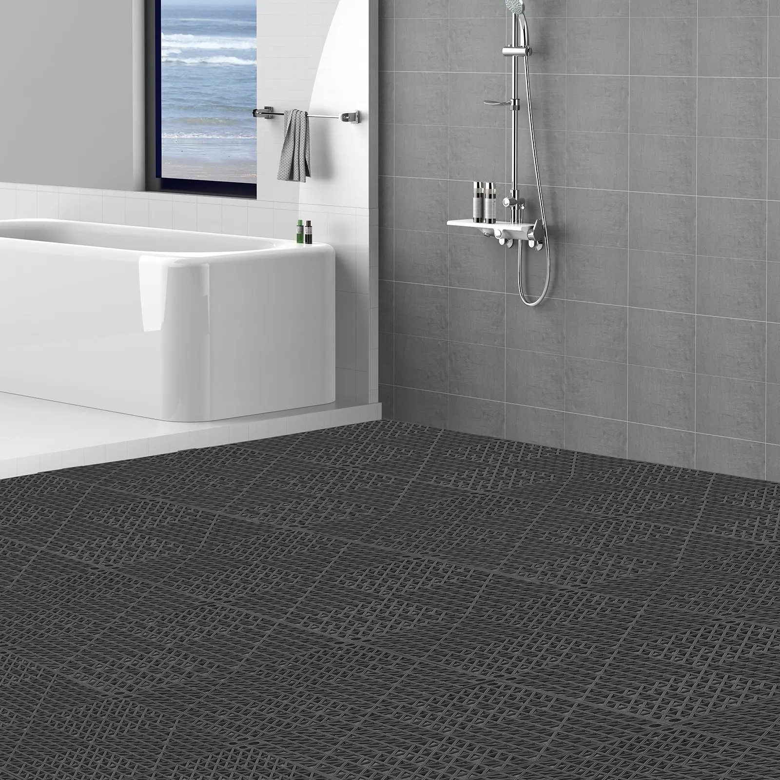 New Interlocking Tile 50PCSDrainage Tiles 12″ x12″ SplicingSoft PVC Interlocking