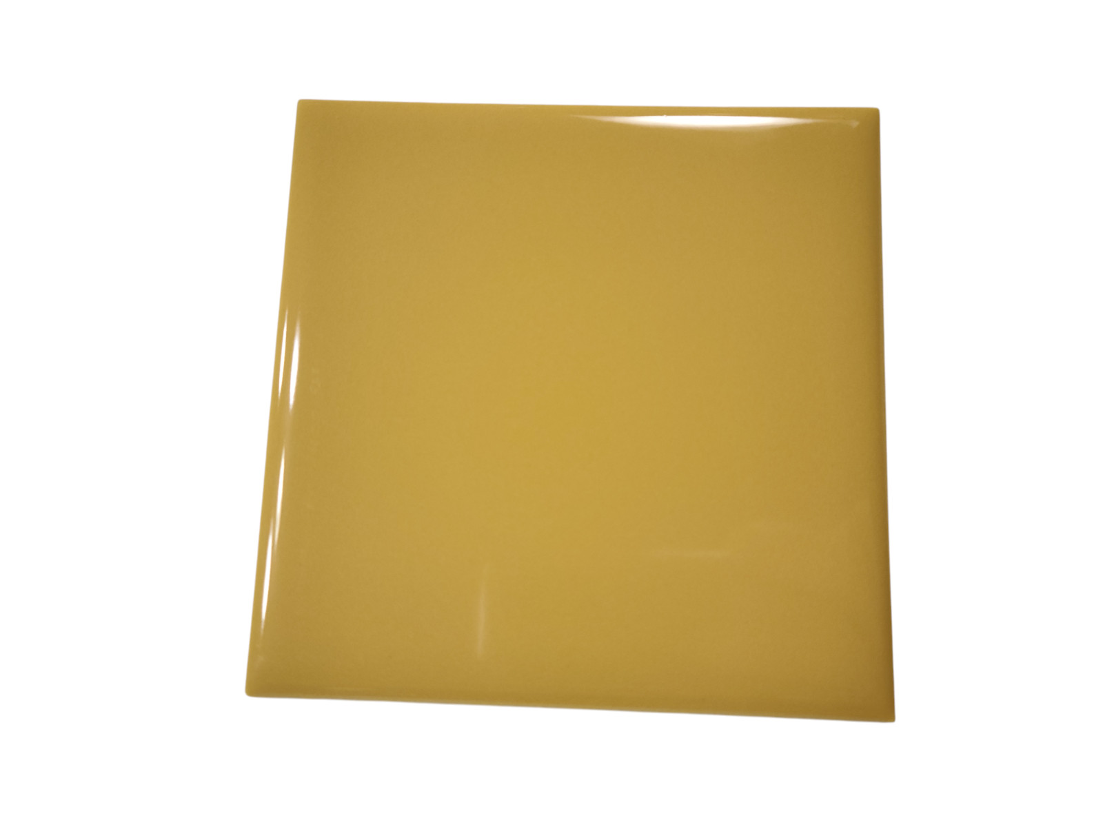 Orange Ceramic Tile 4.25 in Subway Square Mid Century Modern Mustard Goldenrod