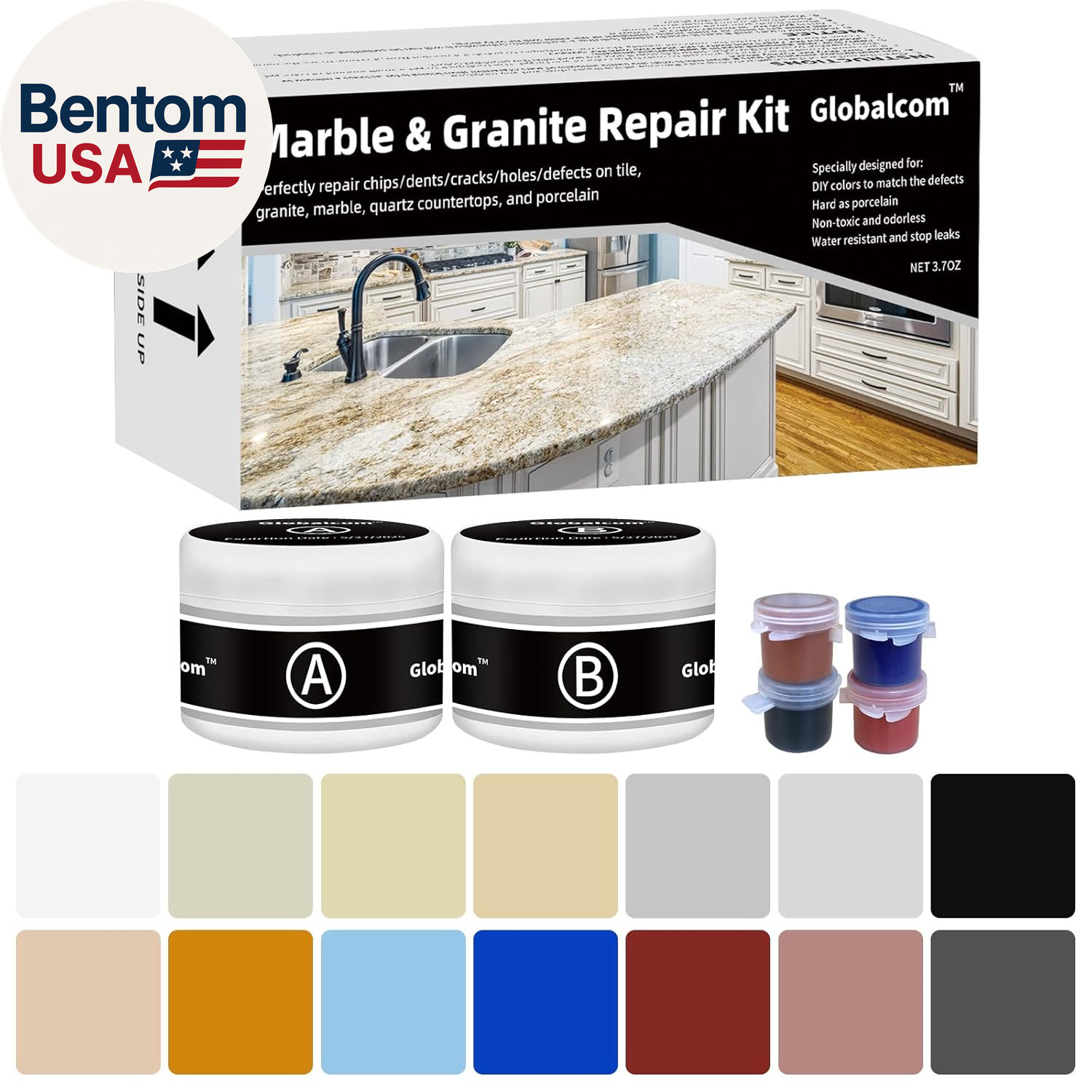 Marble and Granite Repair Kit Porcelain Marble Stone and Quartz Countertops Repa