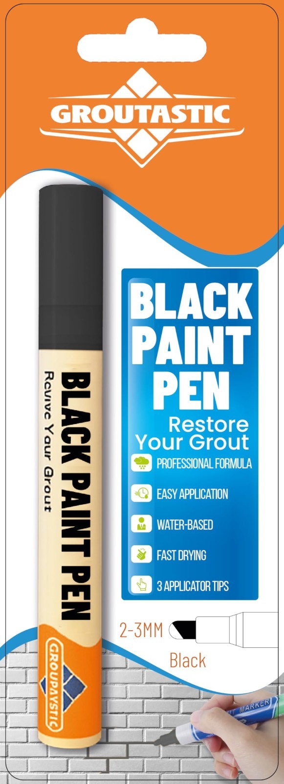 Grout Paint Pen – Tile Grout Colorant & Sealer Marker, Ideal for Bathroom Shower