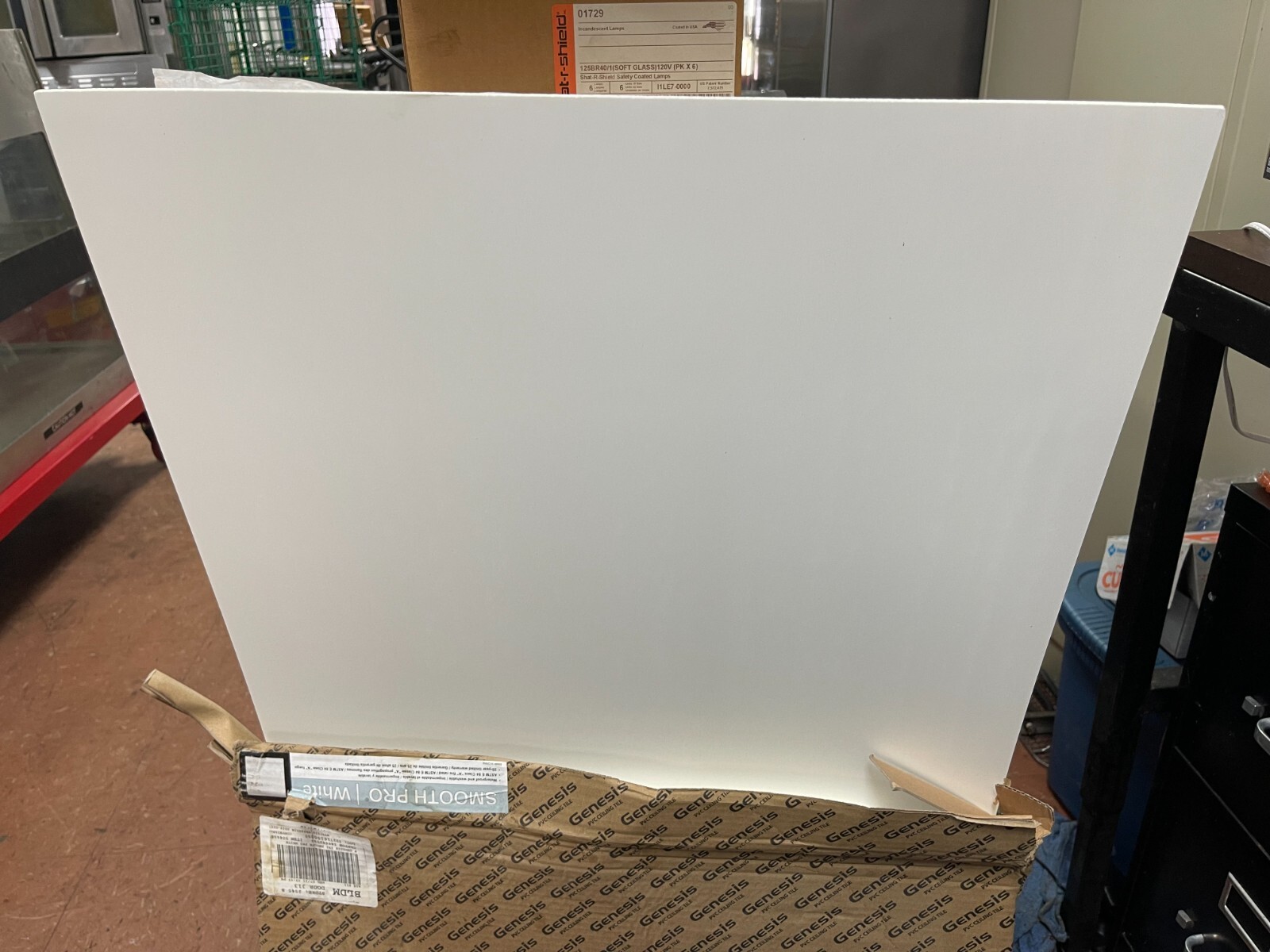 GENESIS 23.75in. x 23.75in. Smooth Pro Lay In Vinyl White Ceiling Tile