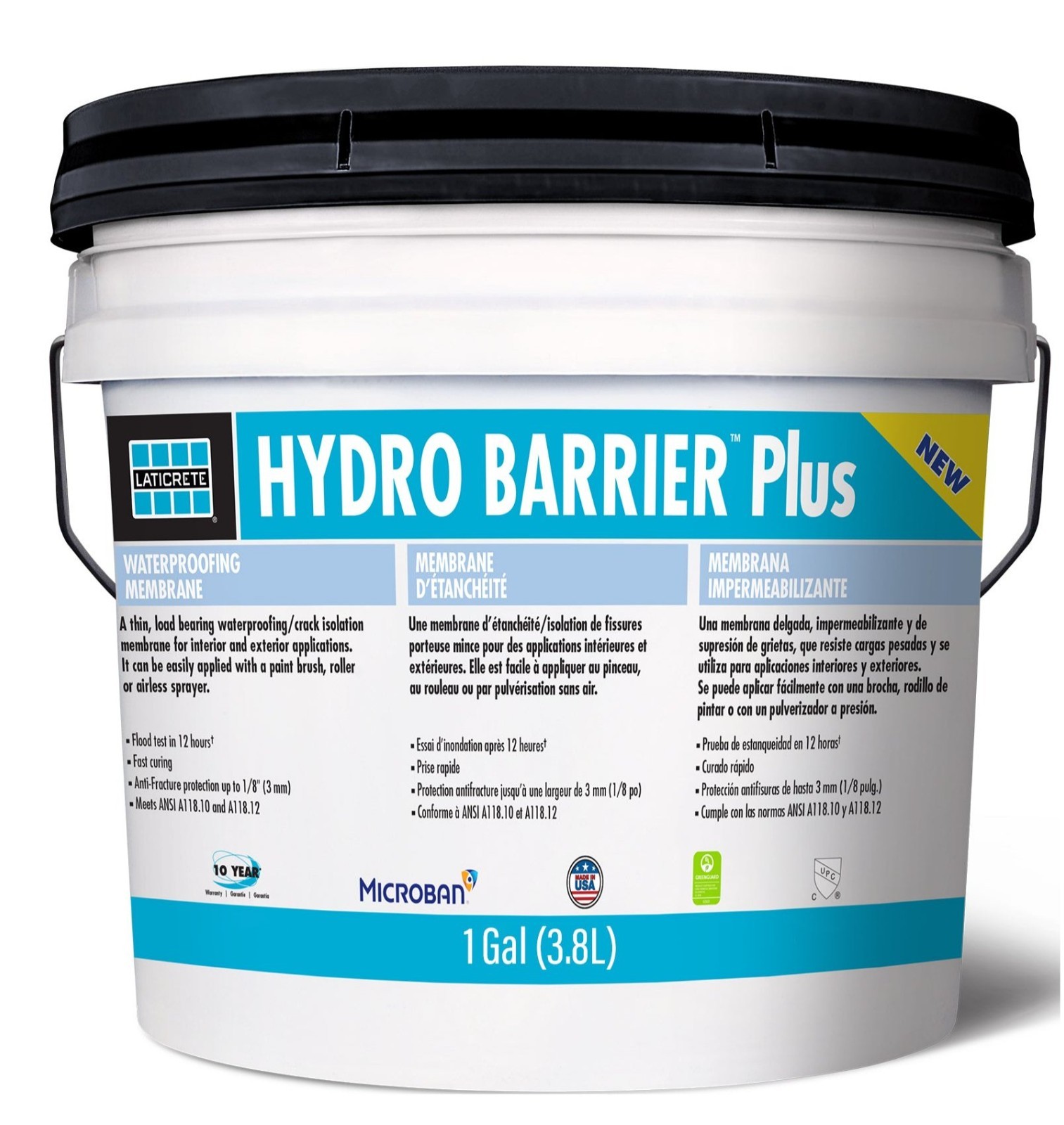 Laticrete Hydro Barrier Self-curing Waterproofing Anti-fracture Membrane 1 Gal