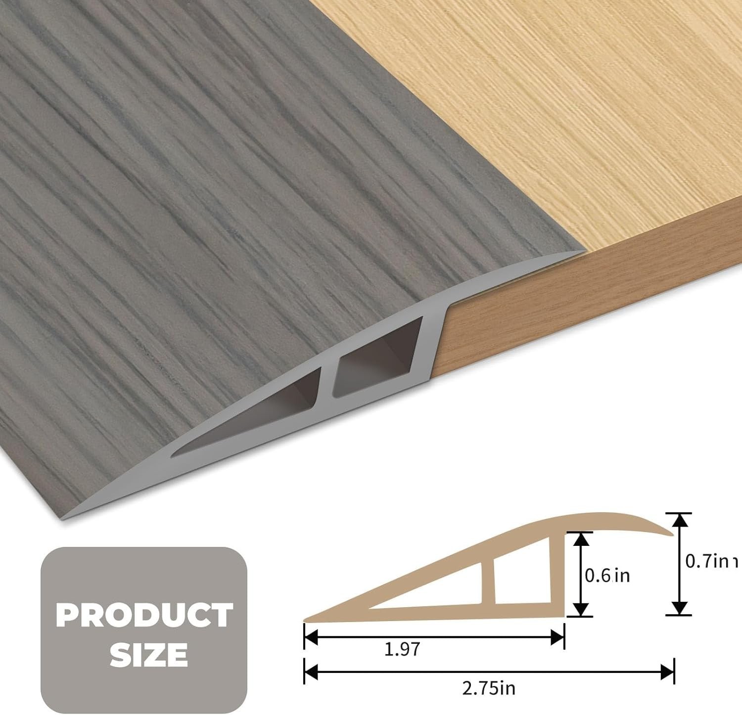 36” Transition Strip for Doorways – Stylish & Strong PVC with Wood Finish