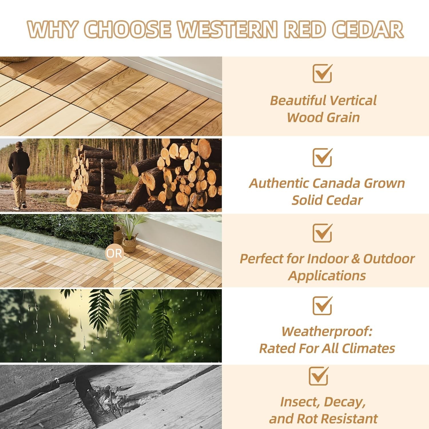 Comfortable Cedar Interlocking Floor Tiles – 10 Pcs for Saunas & Outdoor Spaces