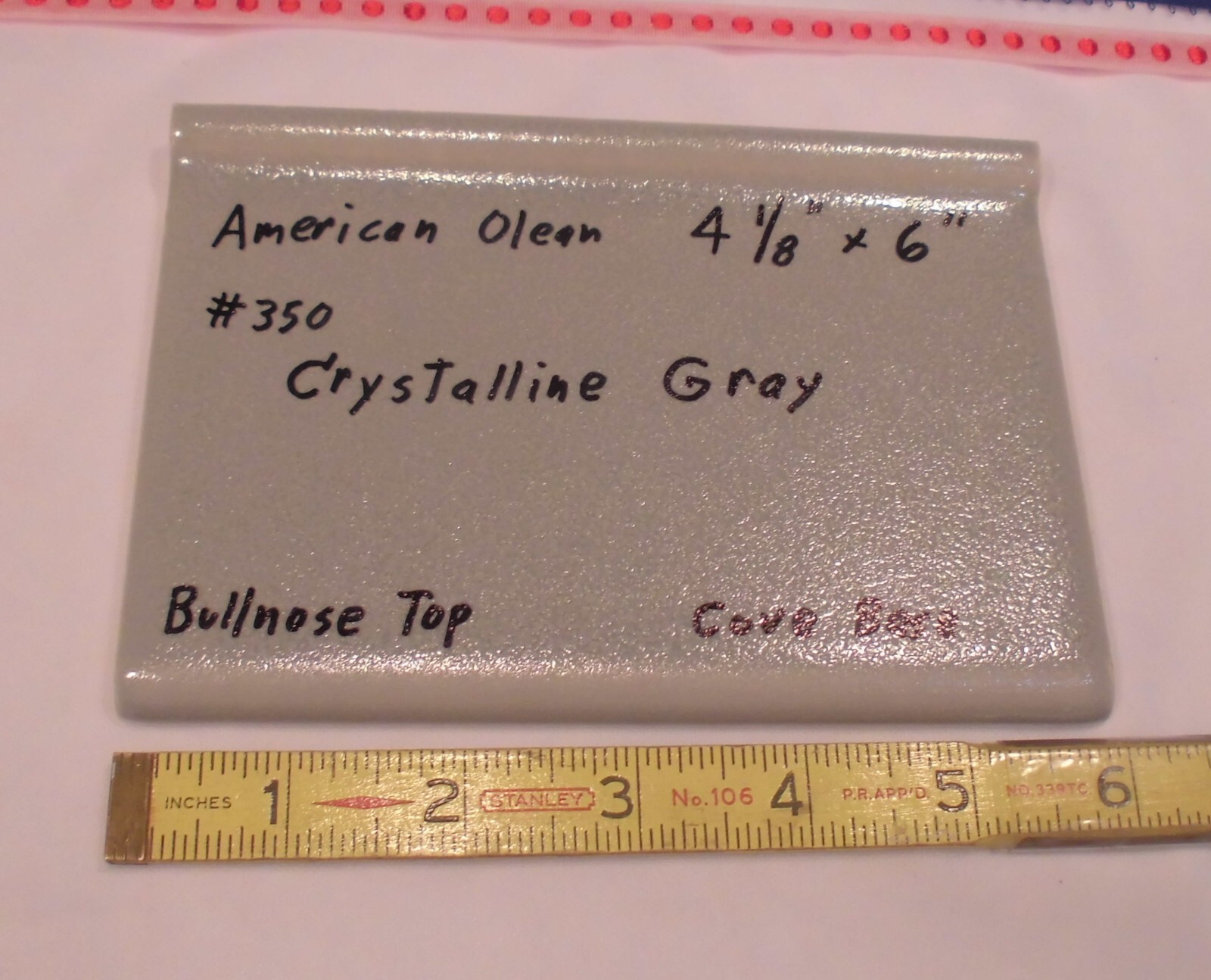 1 pc. Crystalline Gray; base/cove Ceramic Tile; 4-1/8″ X 6″ by American Olean