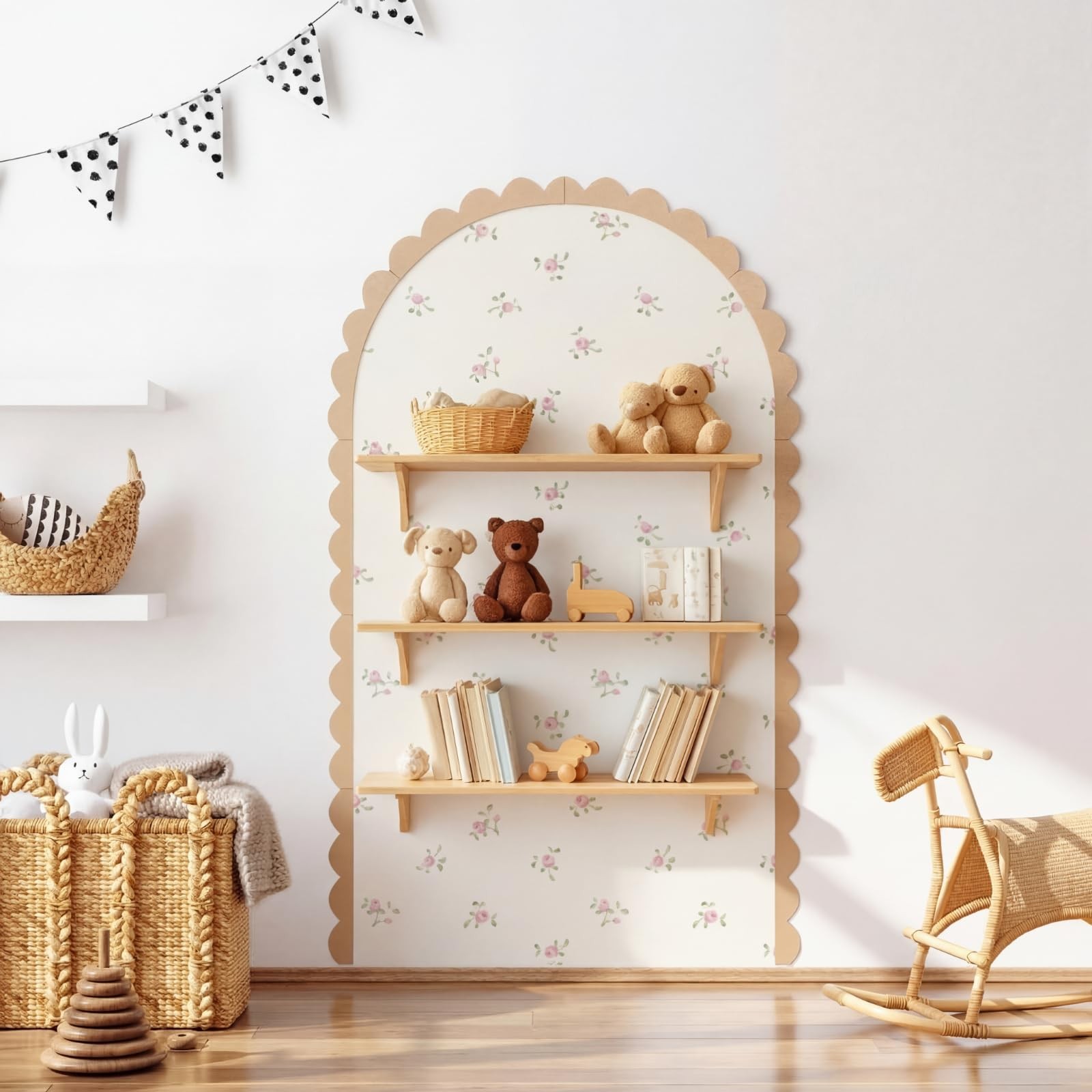 Unfinished Scalloped Decorative Wood Trim Pre-Cut Wood Molding Cute DIY Scall…
