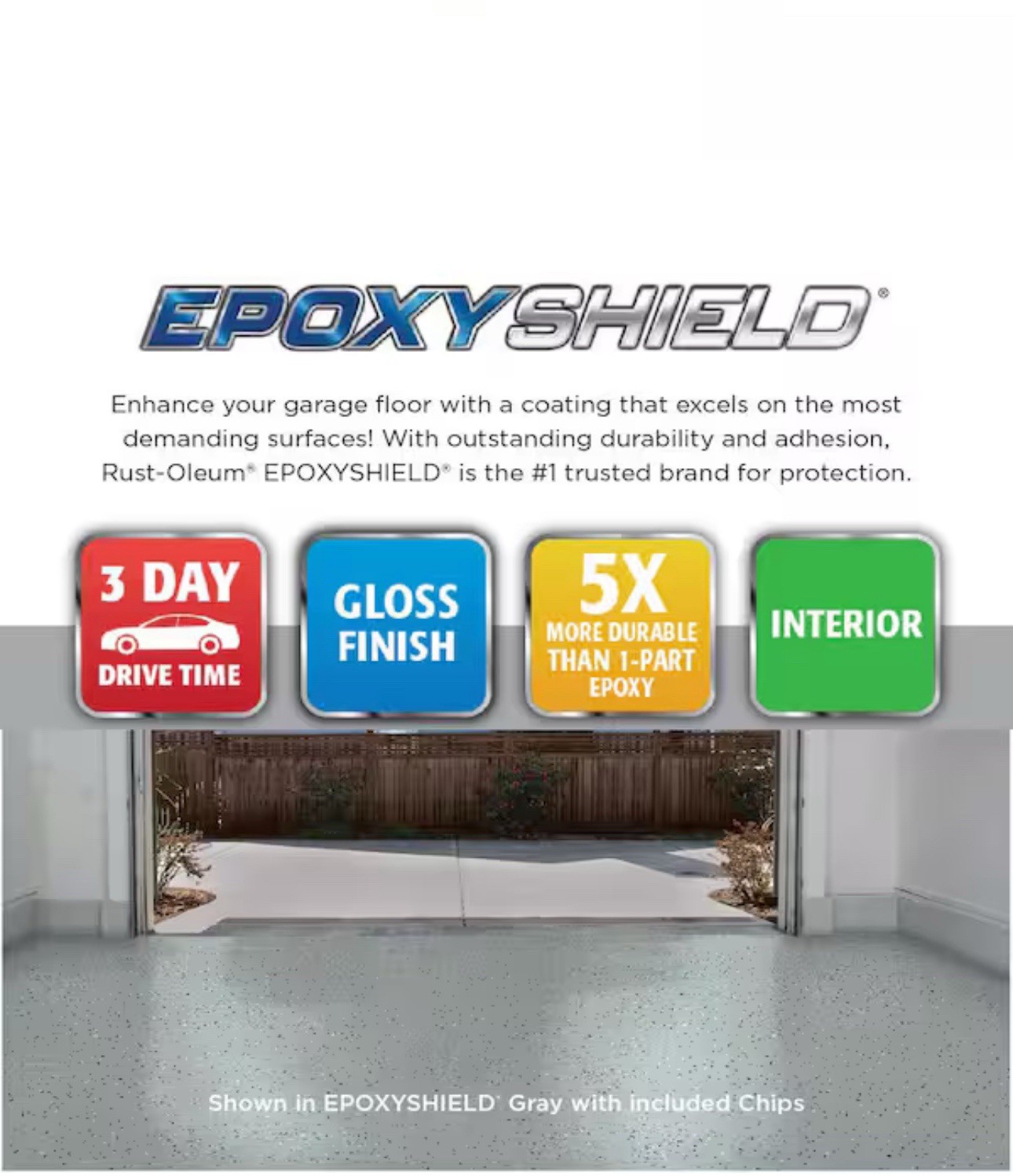 Rust-Oleum EpoxyShield Clear High Gloss Epoxy Garage Floor Coating 2.8 QT