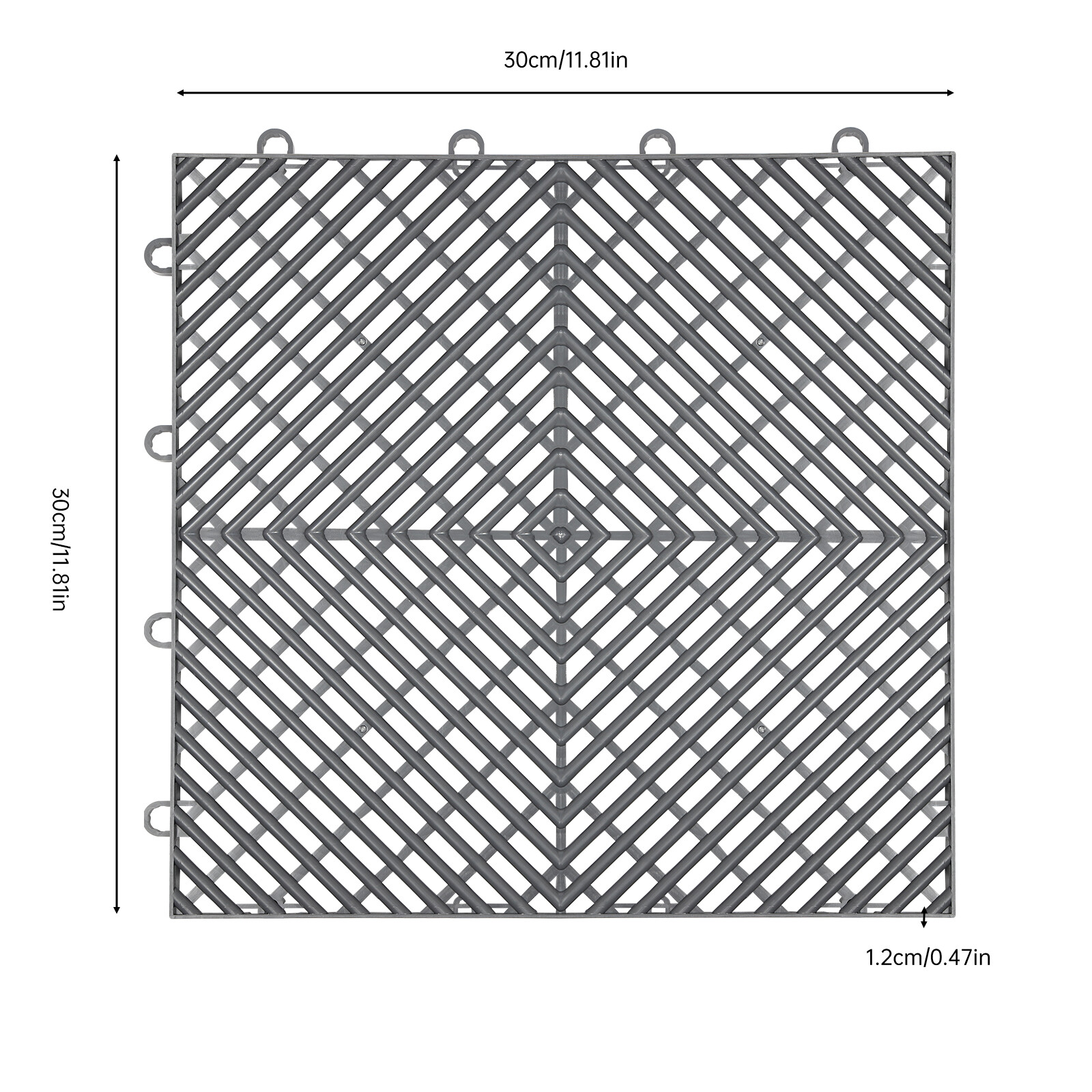 Interlocking Garage Floor Tiles 25 PCS Deck Tile PP Drainage Tiles 12x12x0.5 In