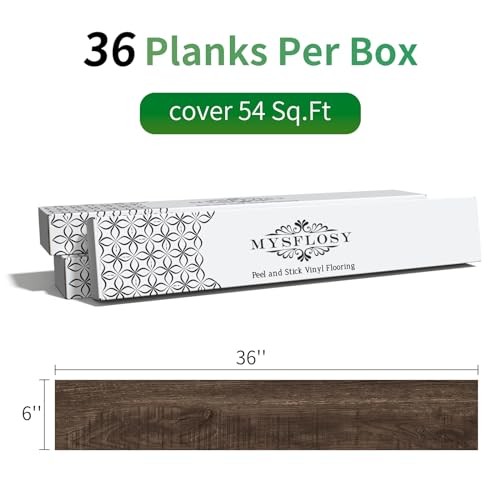 Self-Adhesive Vinyl Flooring Plank Pack – 36×6 Inches – Split Chestnut Oak