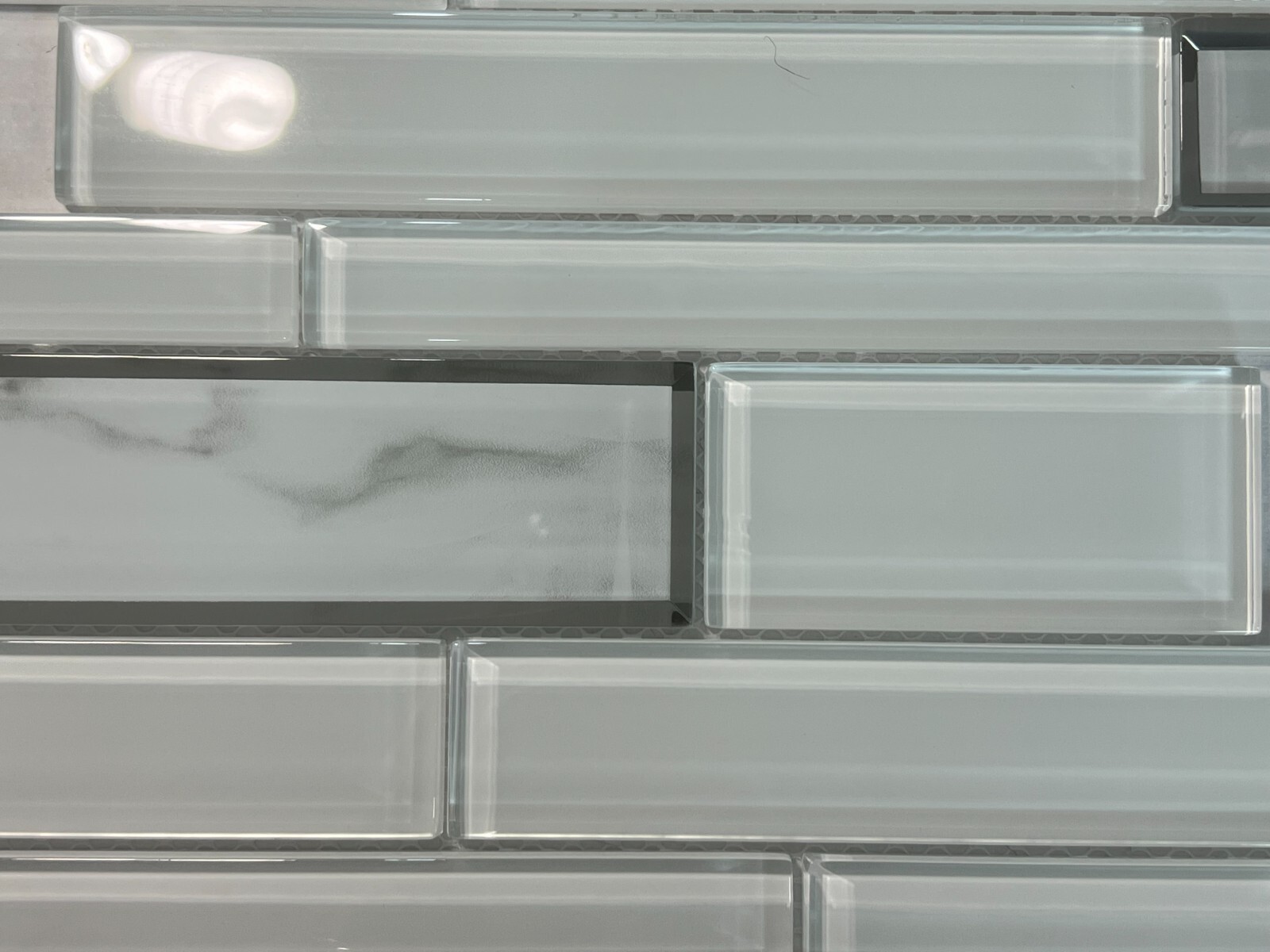 NY101 White Glass Rectangle Mosaic Tile Kitchen Bathroom Backsplash, 7 sheets