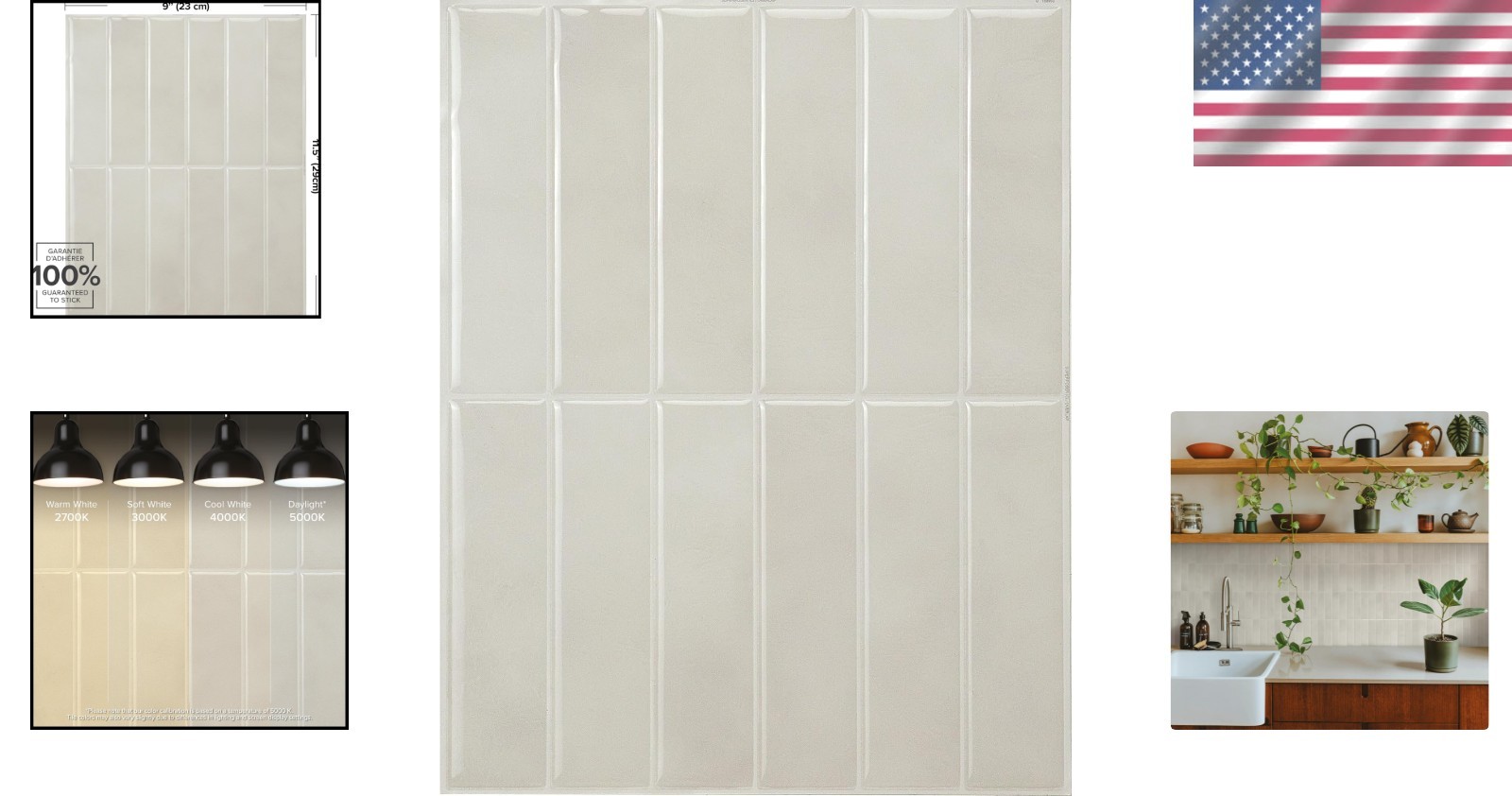 Peel and Stick Backsplash Tiles Moroccan Geometric White Grey 5 Sheets
