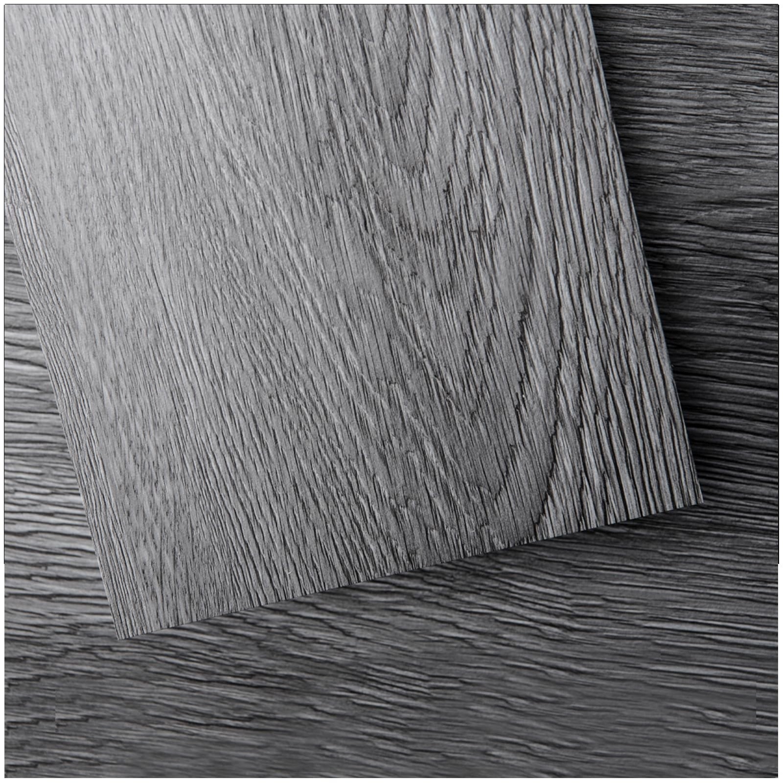 54 Sq.Ft. Large Deep Gray Vinyl Plank Flooring, Durable and Premium
