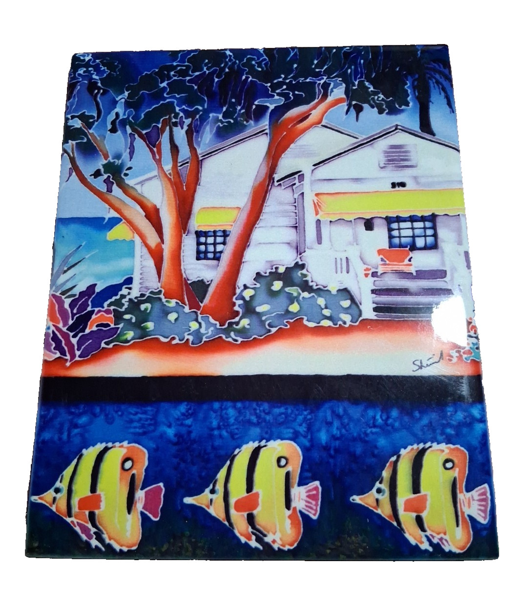 Tile Art The Island Home Sherrill Schoening Tropical Decor Kitchen Bath 10″x8″