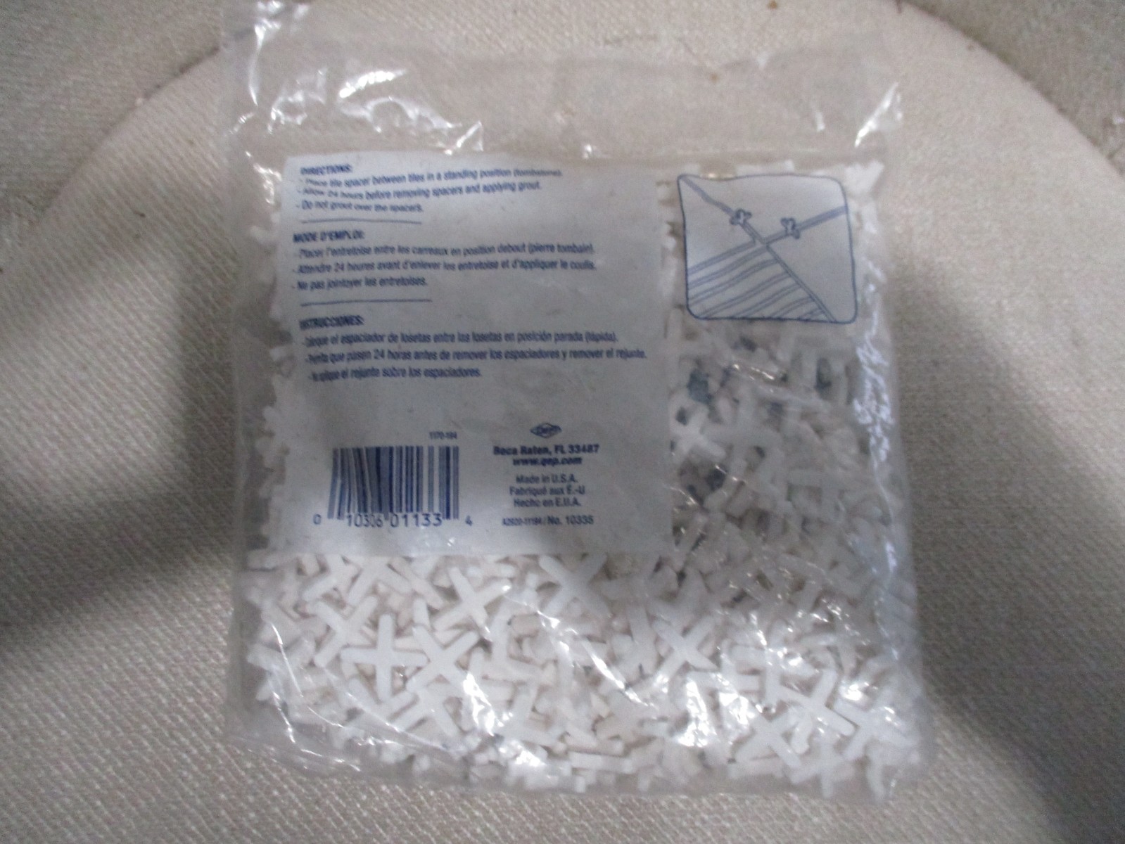 500 count TILE SPACERS 1/8″ 3mm White Flexible PVC Cross QEP 10335 New