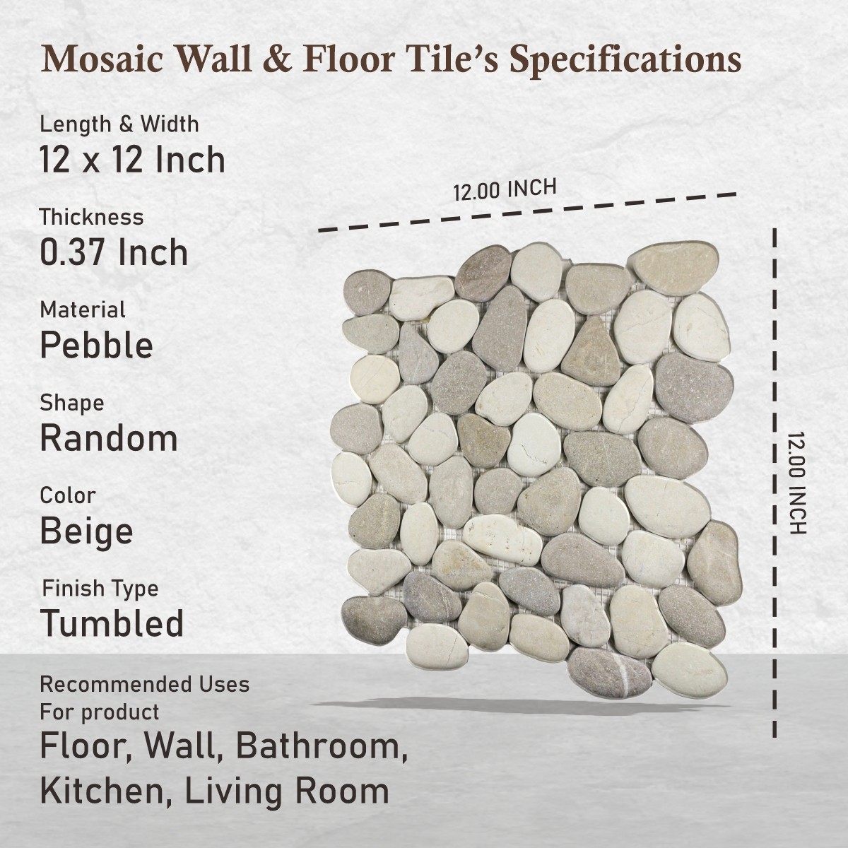 Seasalt Pebble Natural Stone Mosaic Wall & Floor Tile ($11.50/SqFt)