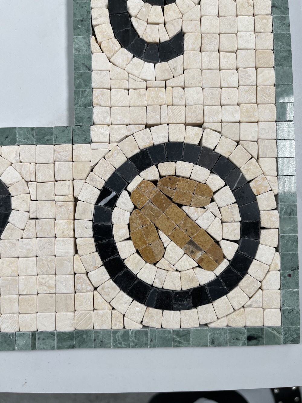 B0043CPT Marble Mosaic Border Accent Tile Polished Swan Beige 4.7×4.7 Tumbled