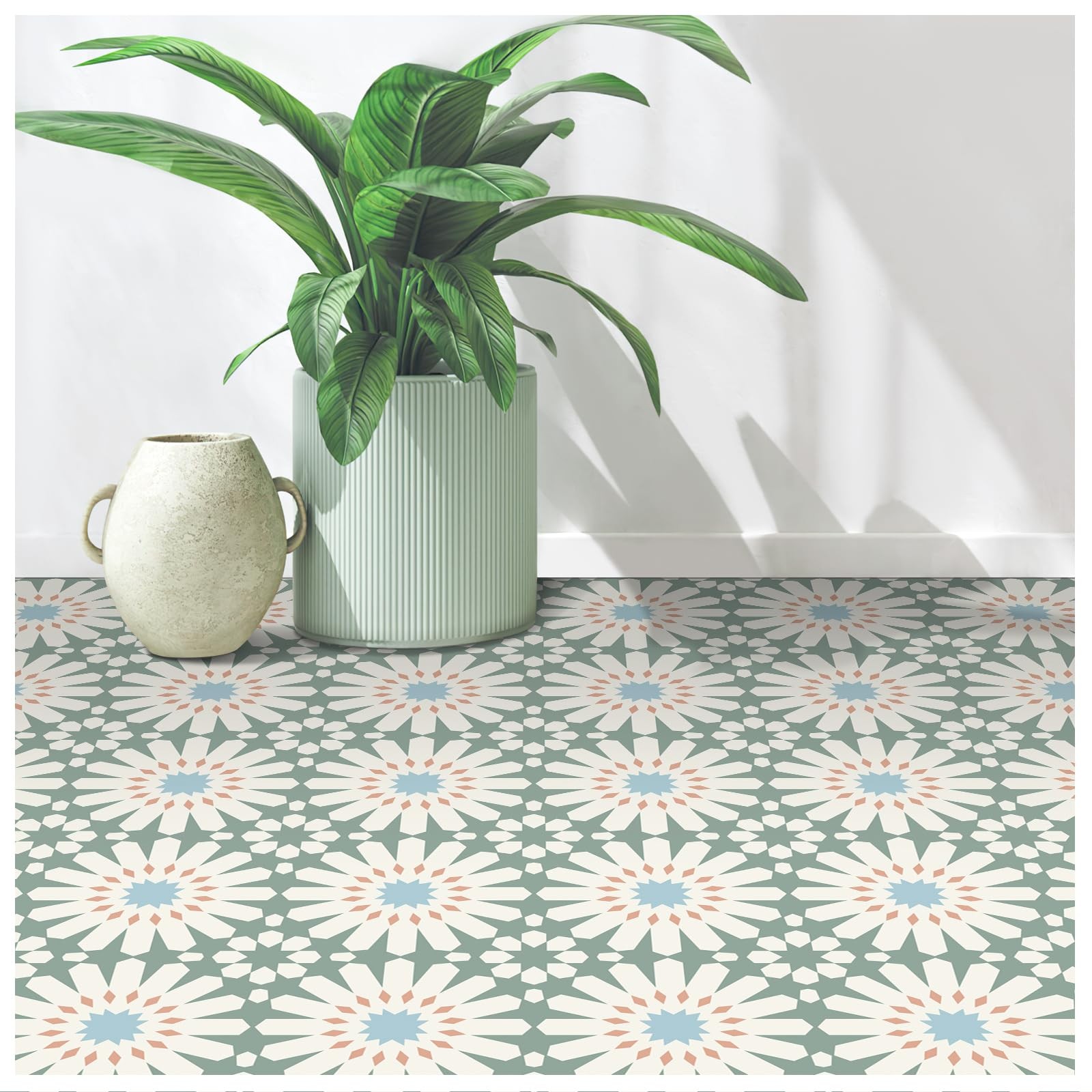 MORCART Peel and Stick Floor Tile – 20 PCS, 7.87 x 7.87 Vinyl Flooring – Wate…
