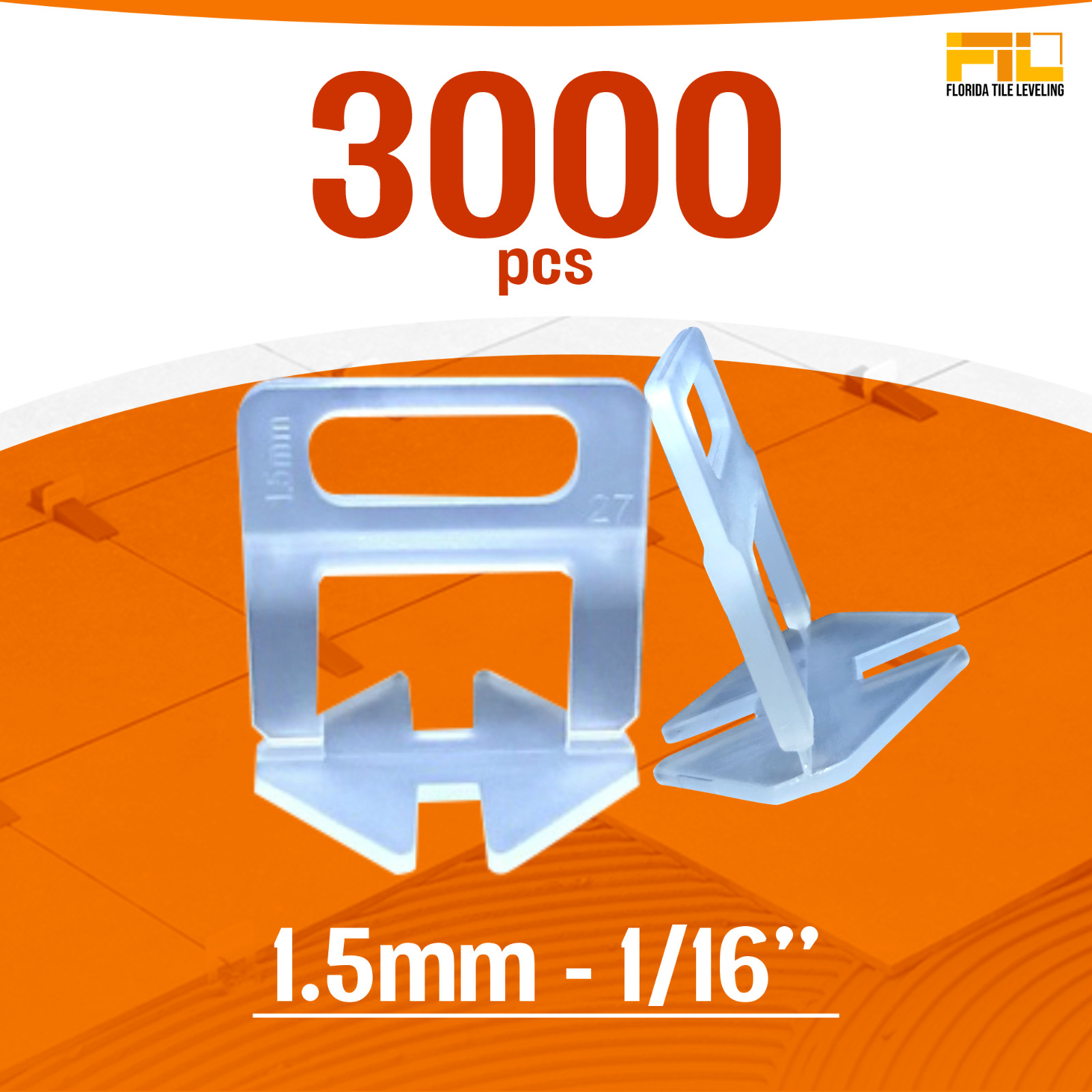 Tile Leveling System Clips 1/16 1.5mm 3.000Pcs Tile Spacer Tiling Tool