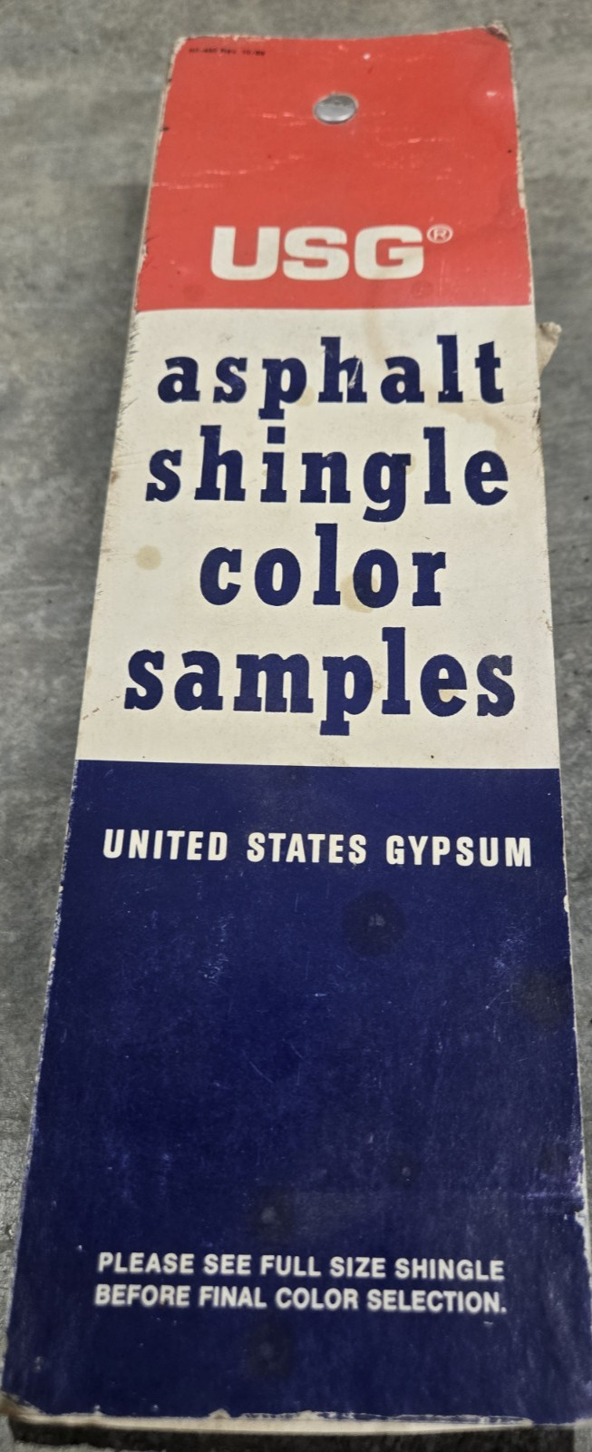 Vintage 1969 USG 12” x 3 1/2” Asphalt Shingles Salesman Samples