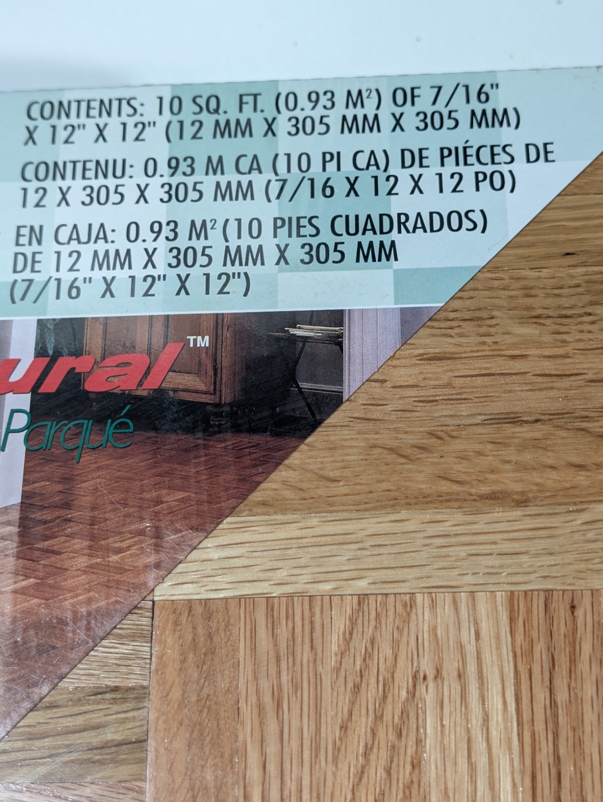 Bruce Parquet Oak Prefinished Smooth 12×12 Simply Natural 10 sq ft AHS100SP