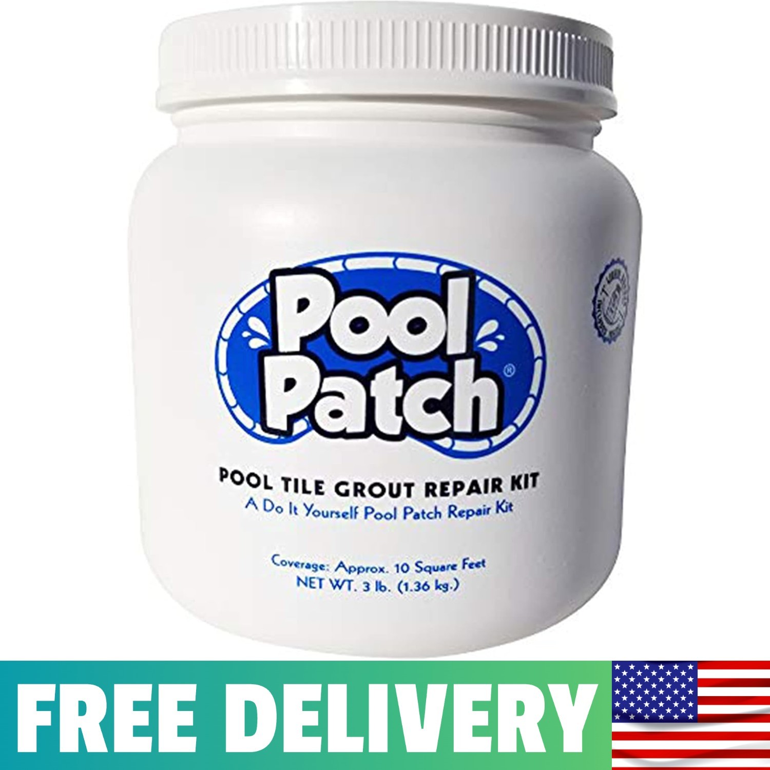White Pool Tile Grout Repair Kit, 3-Pound, White
