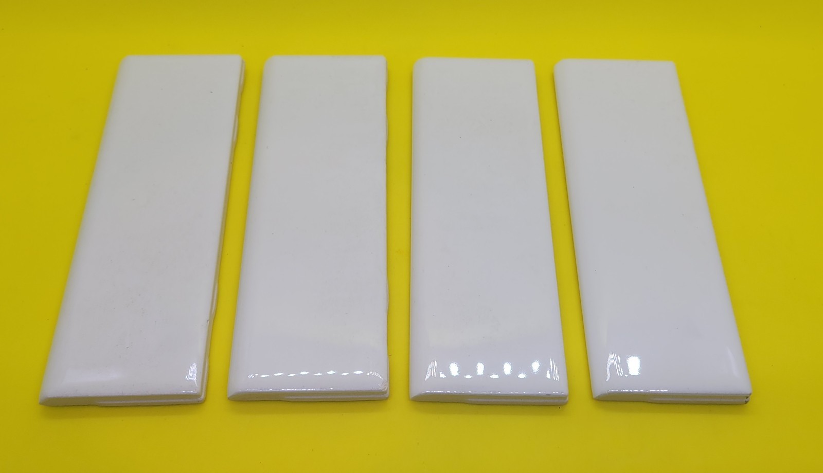 RESTORE BRIGHT WHITE 2″ X 6″ Bullnose Ceramic Tiles by Daltile – 4 total