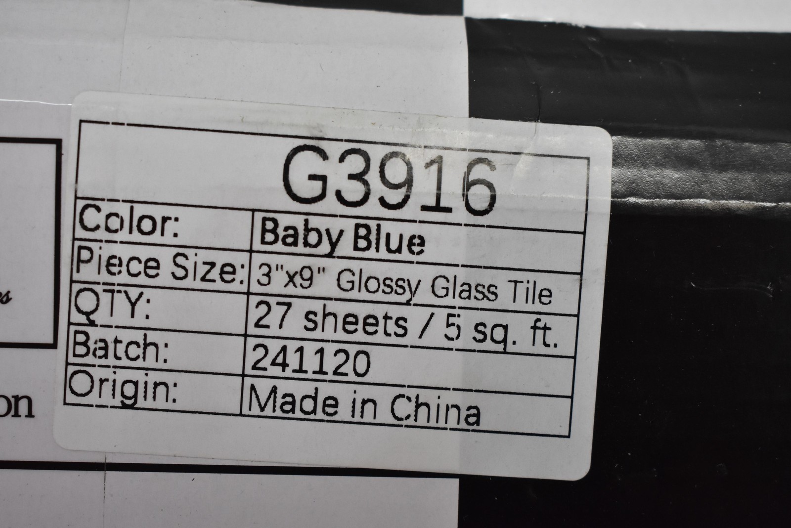 Giorbello Mosaic Glass Subway Tile 3×9 Baby Blue Glossy G3916 27 Pcs 5 Sq Ft