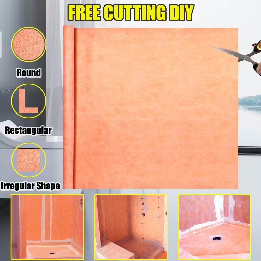 Waterproof Membrane for Shower 108 Sq. Ft. Polyethylene Fabric Roll 19.7 Mil Thi