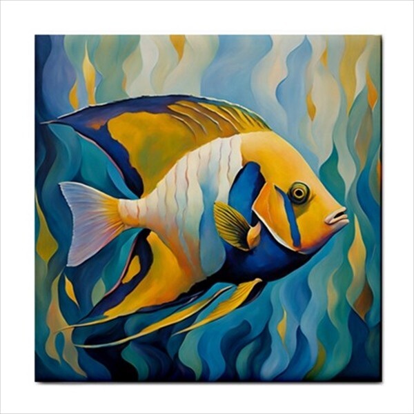 Tropical Fish Ceramic Tile Decorative Backsplash Art 4.25 Inches